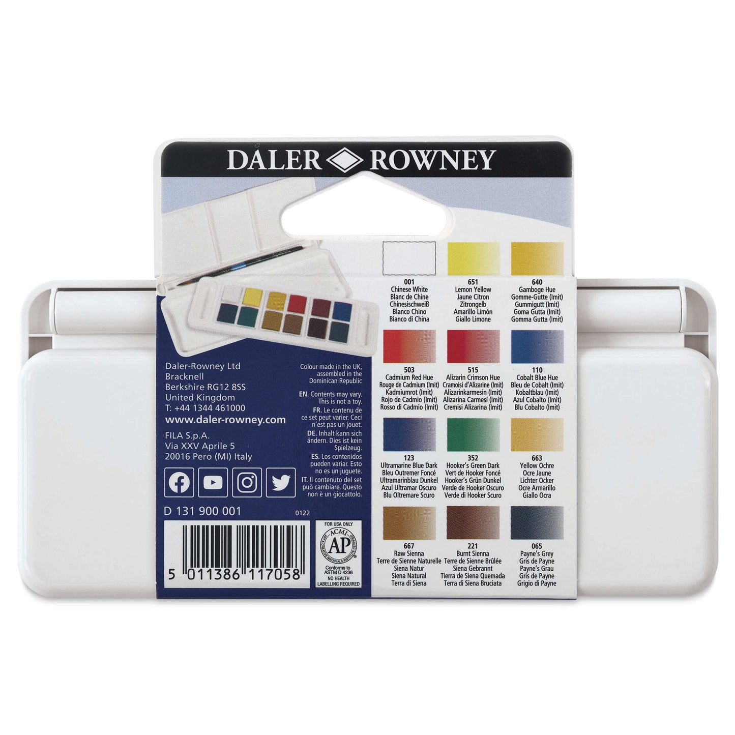 Daler-Rowney Aquafine Watercolour Travel Set