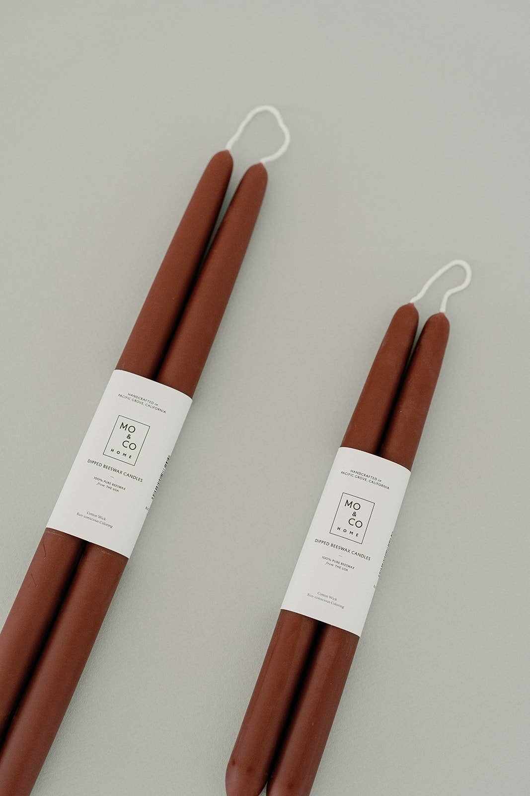 Mo&Co Home - Burgundy | Dipped Beeswax Taper Candles | All Natural: 10 Inches