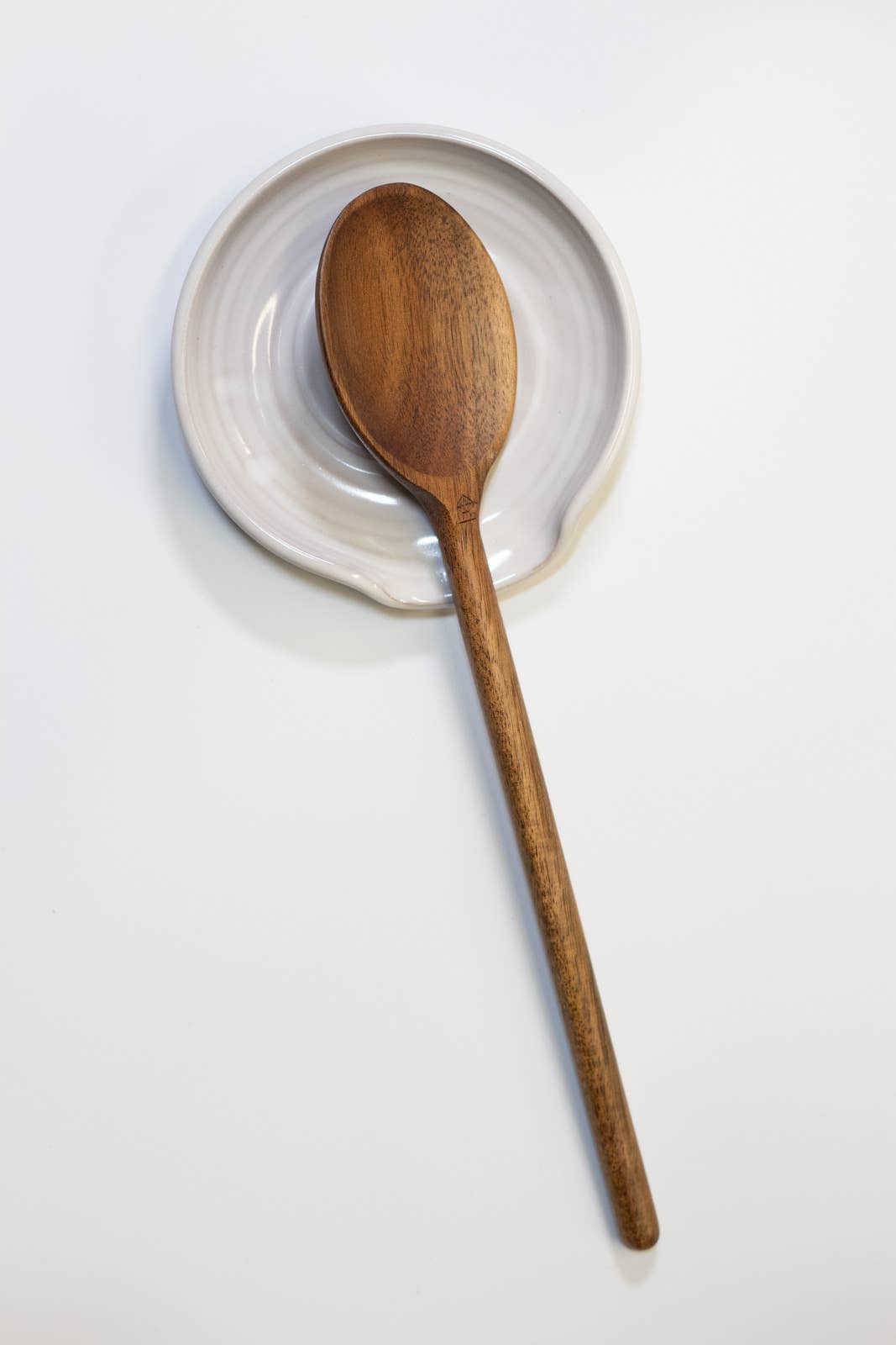 Handmade Pottery Spoon Rest in White