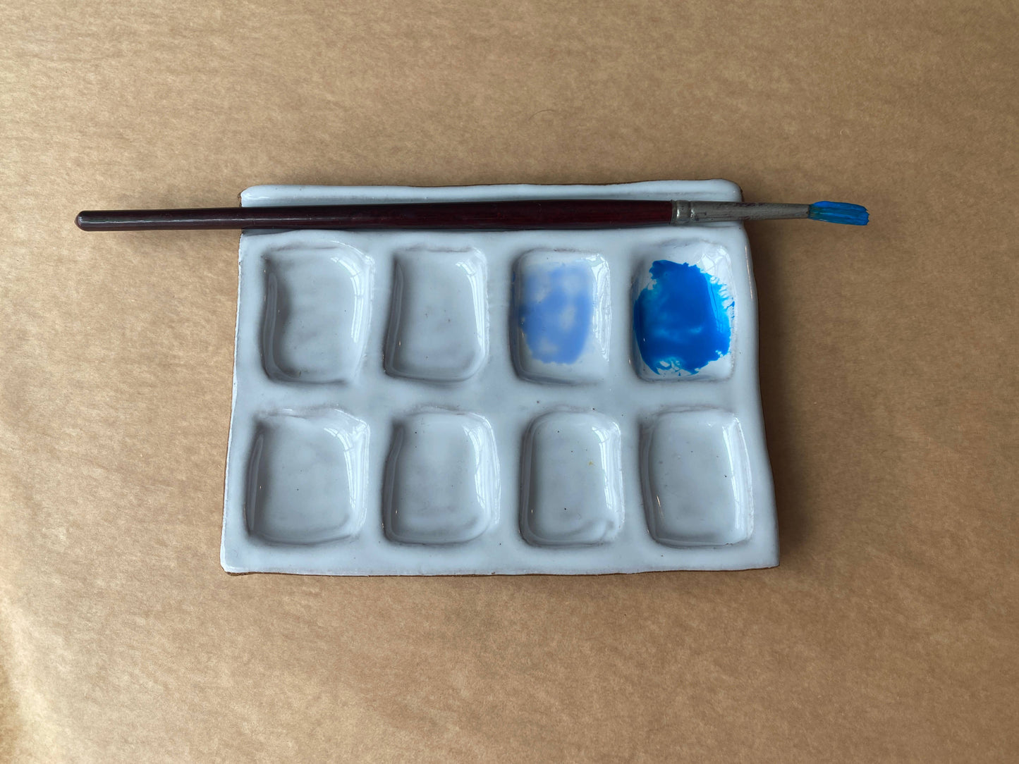 Busy Hands Studio - Medium 8-Pan Ceramic Watercolor Artist Paint Palette: Palette Only