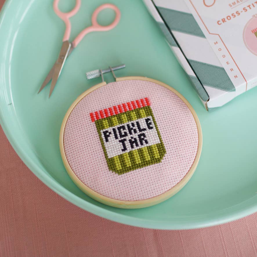 Cotton Clara - Pickle Jar Cross Stitch Kit