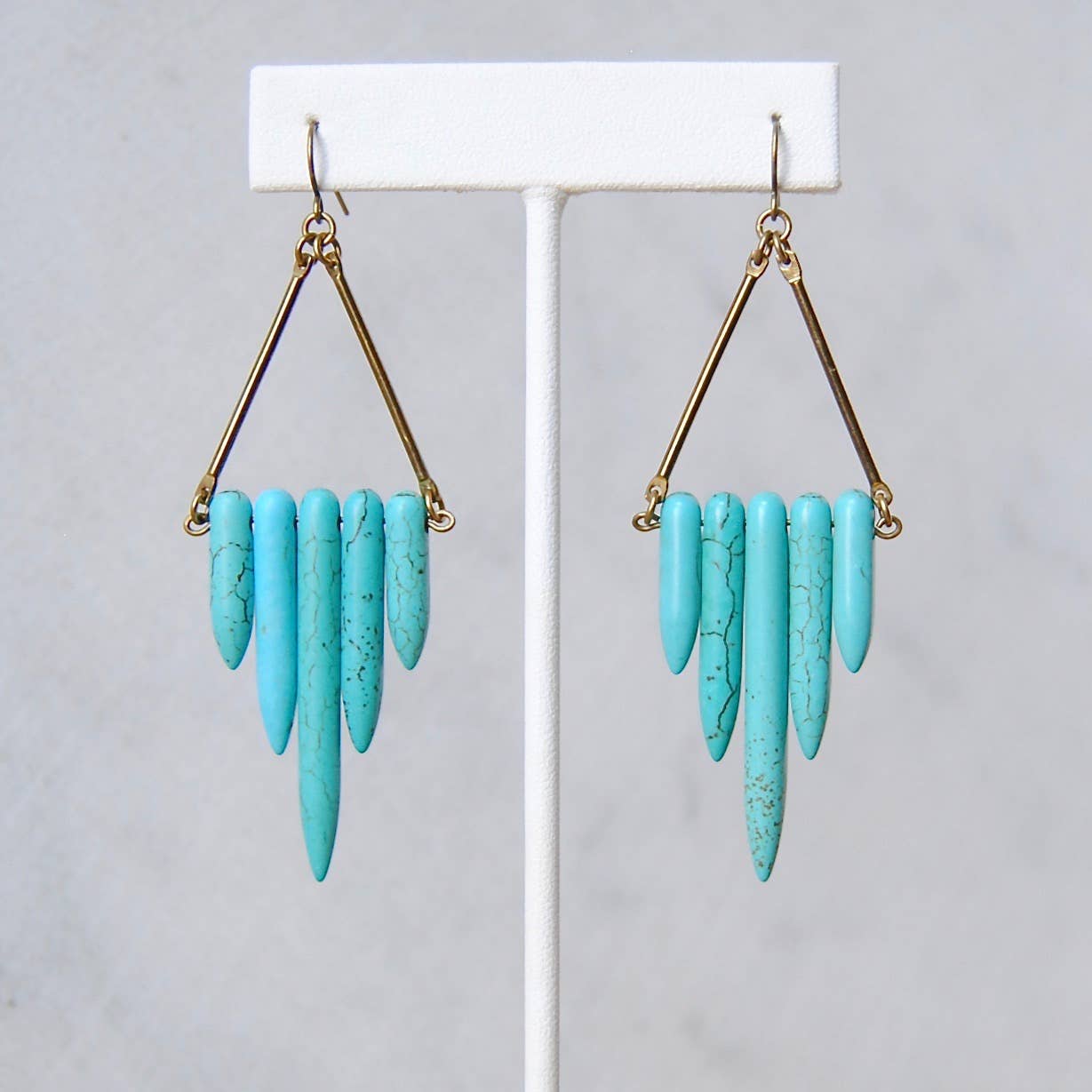 SPARKLEFARM - Turquoise Shield Earrings