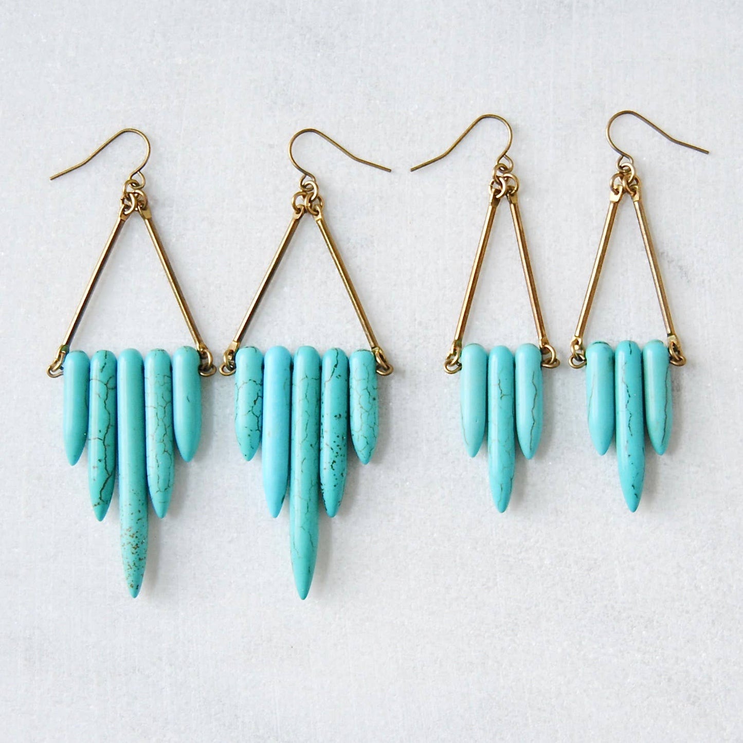 SPARKLEFARM - Mini Turquoise Shield Earrings