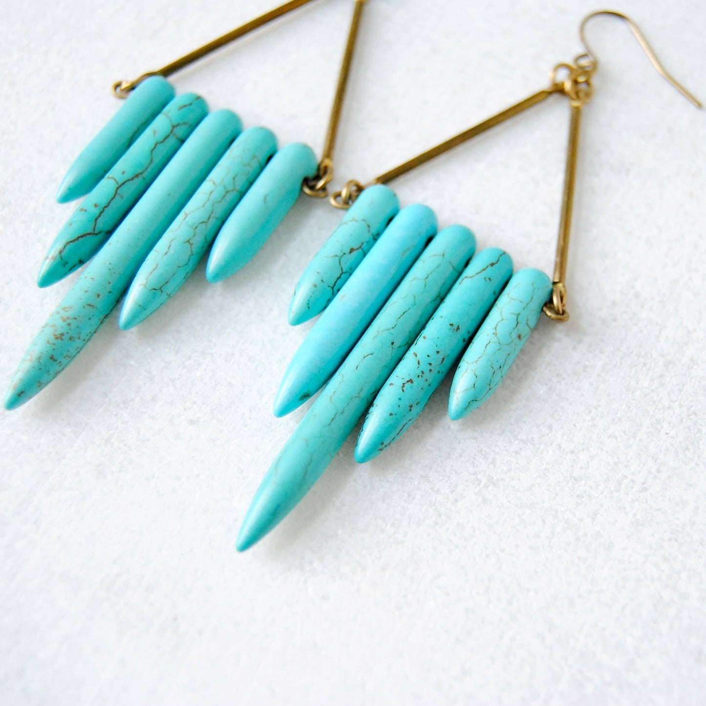 SPARKLEFARM - Turquoise Shield Earrings