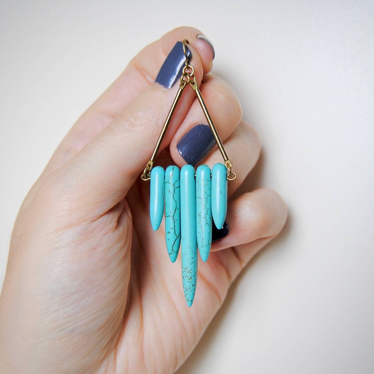 SPARKLEFARM - Turquoise Shield Earrings