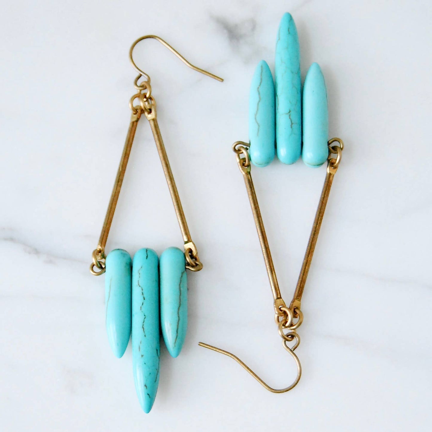 SPARKLEFARM - Mini Turquoise Shield Earrings