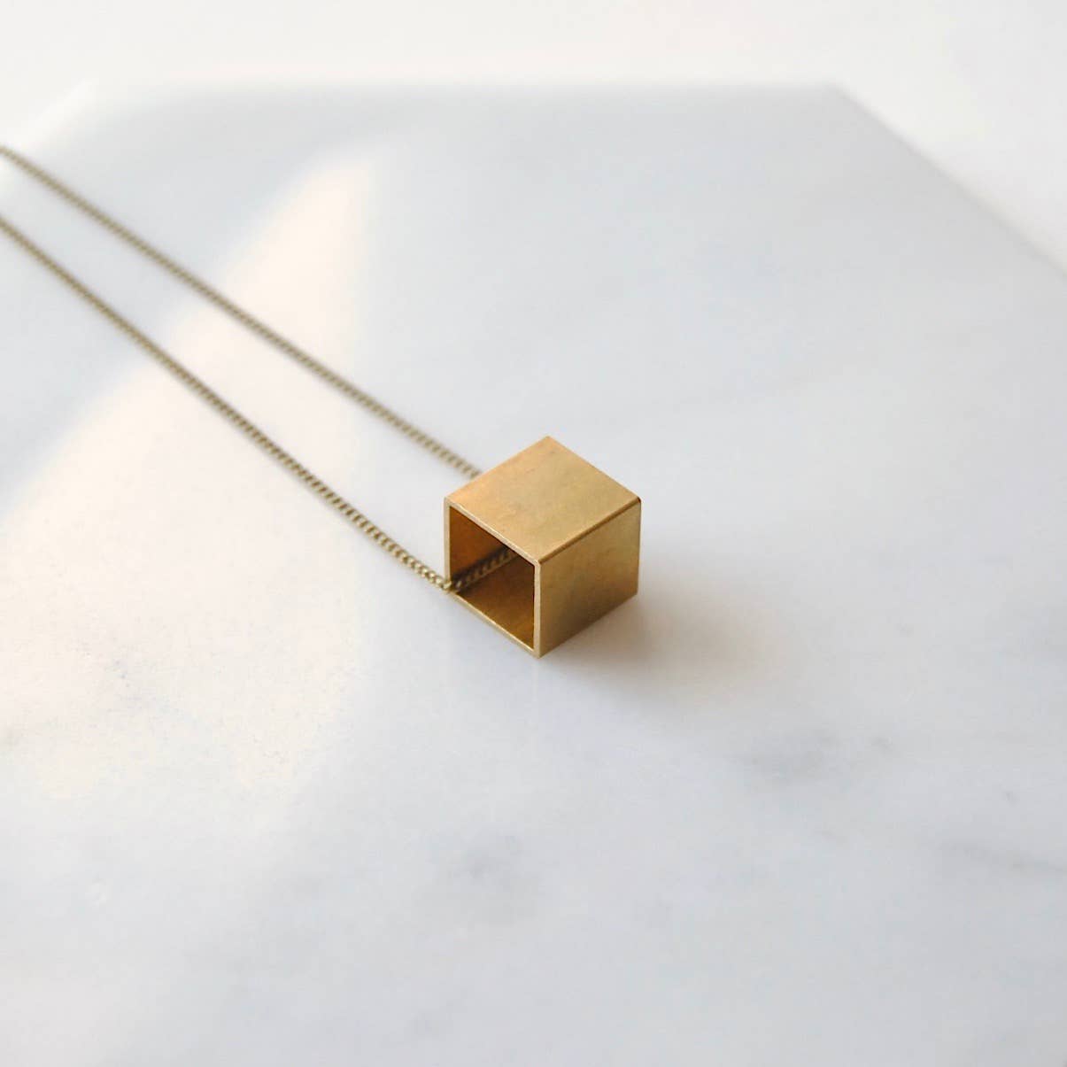 SPARKLEFARM - Brass Cube Necklace
