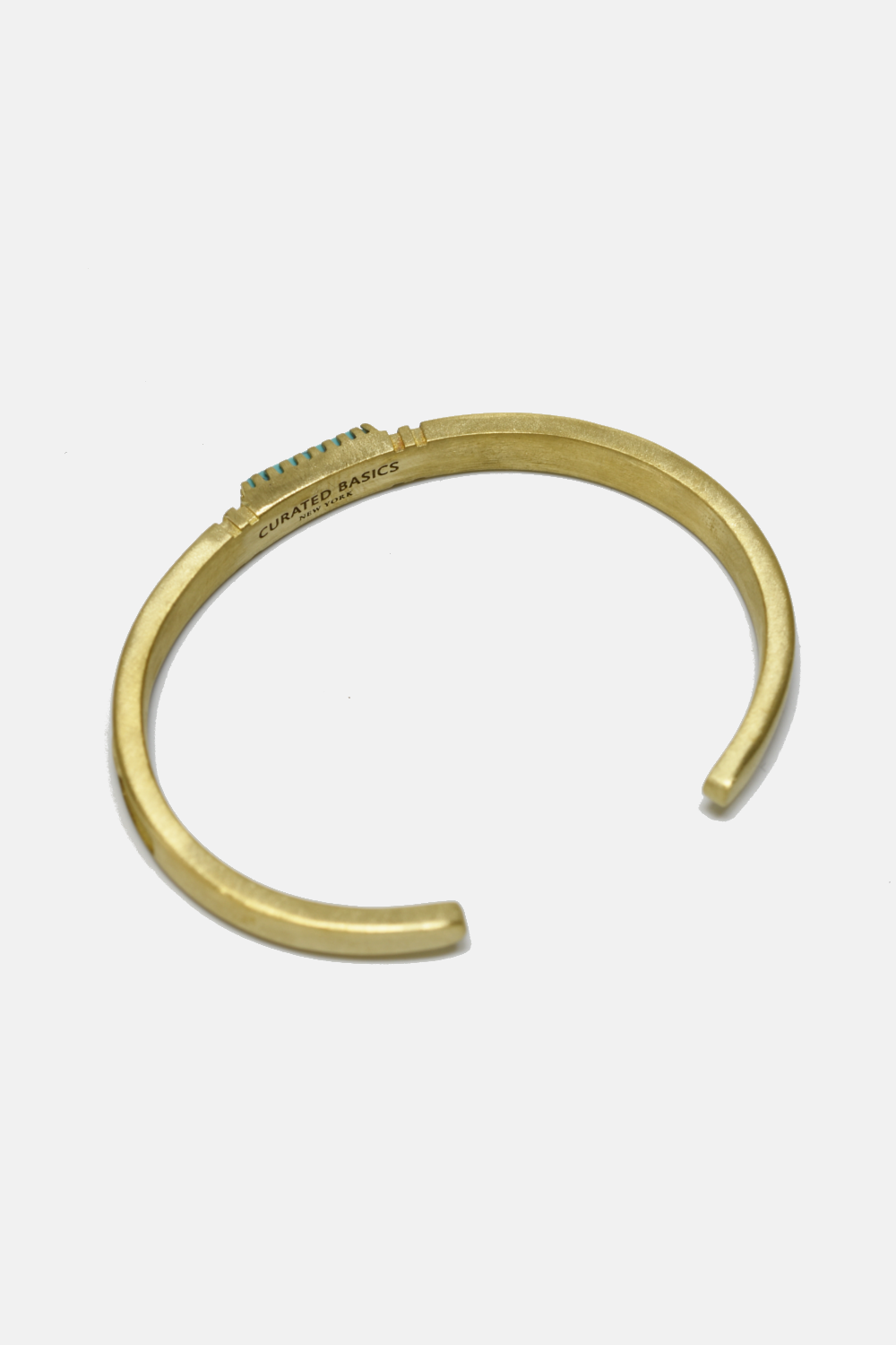 Curated Basics - Turquoise Inlay Bracelet: Brass
