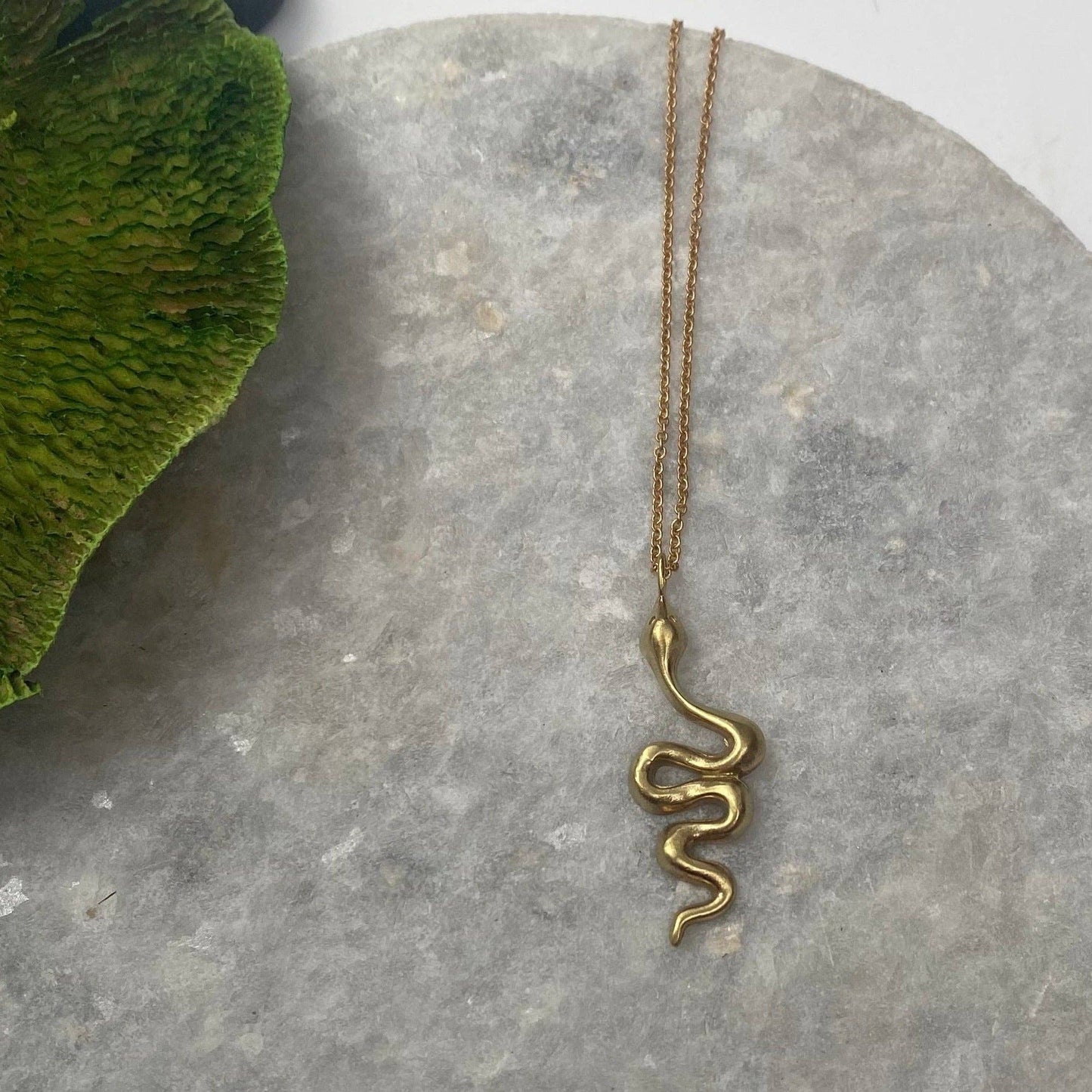 Modern Madini - Brass snake necklace