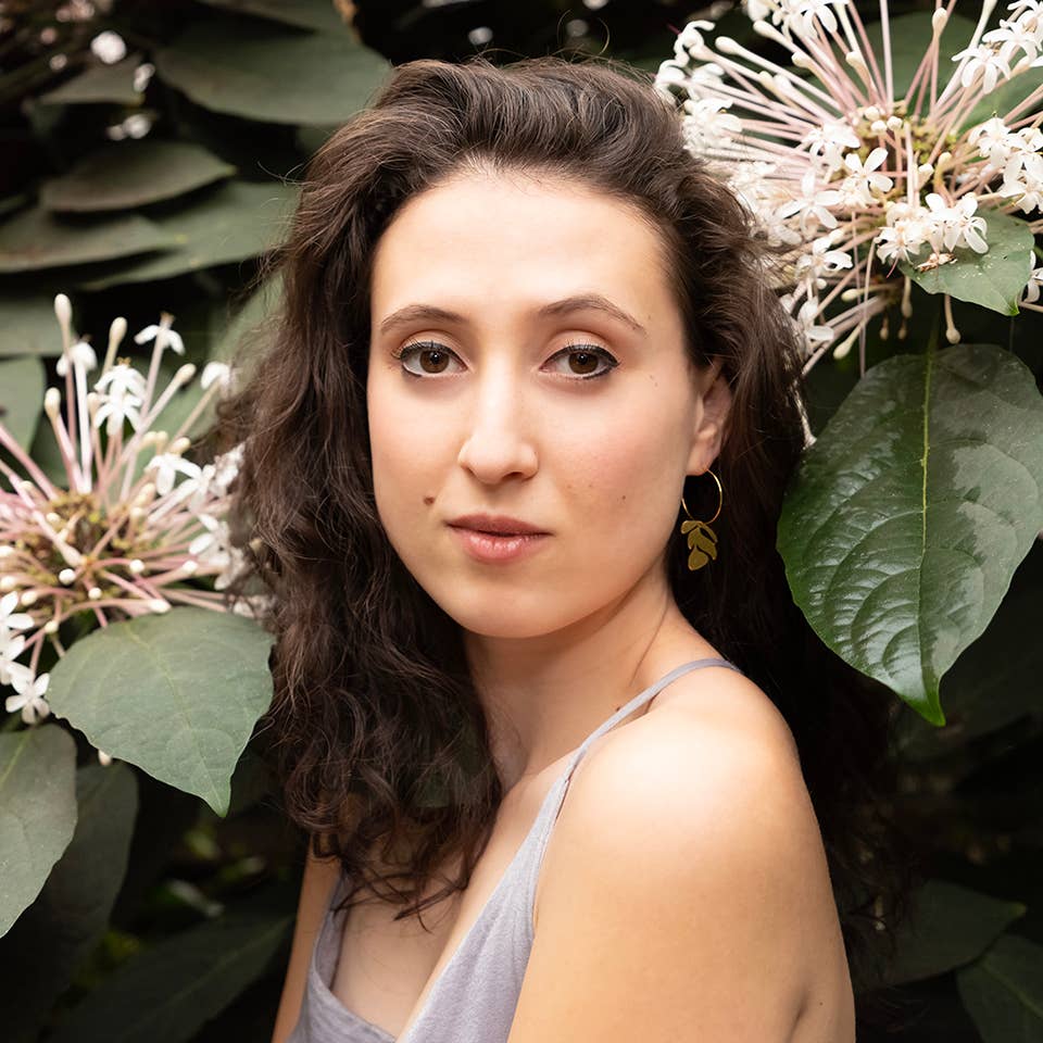 Altiplano - Brass Flower Hoop Earrings