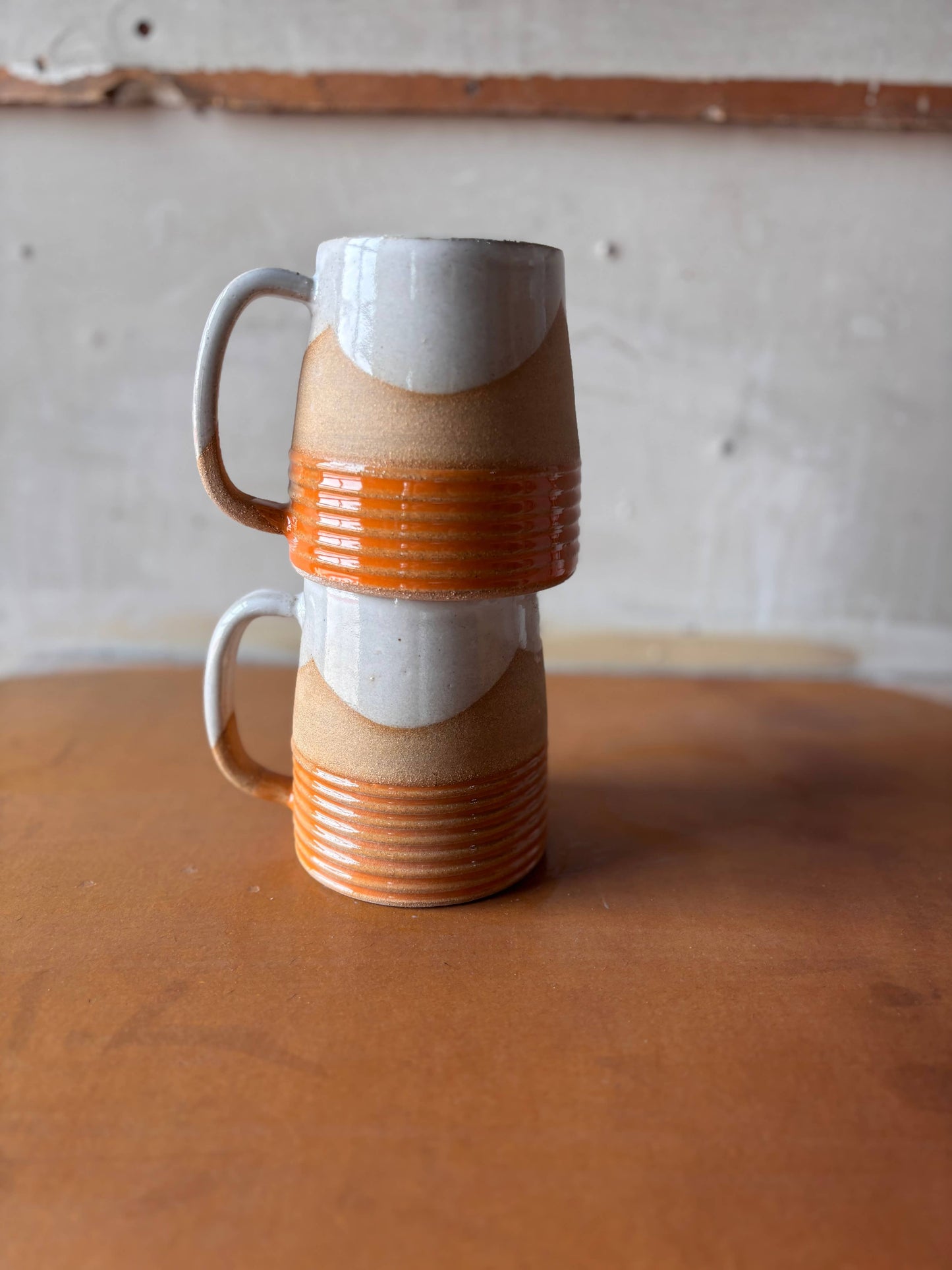 ROB Ceramics - Earth Lines Mug - Handmade Ceramic: Orange