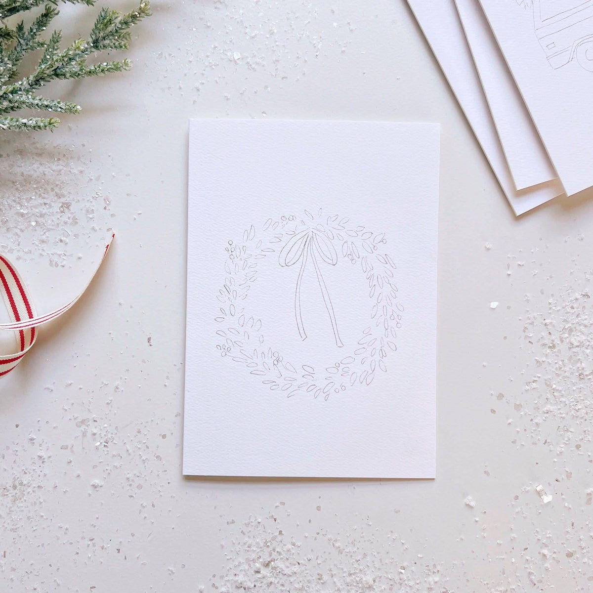 emily lex studio - Christmas cheer paintable watercolor notecard set