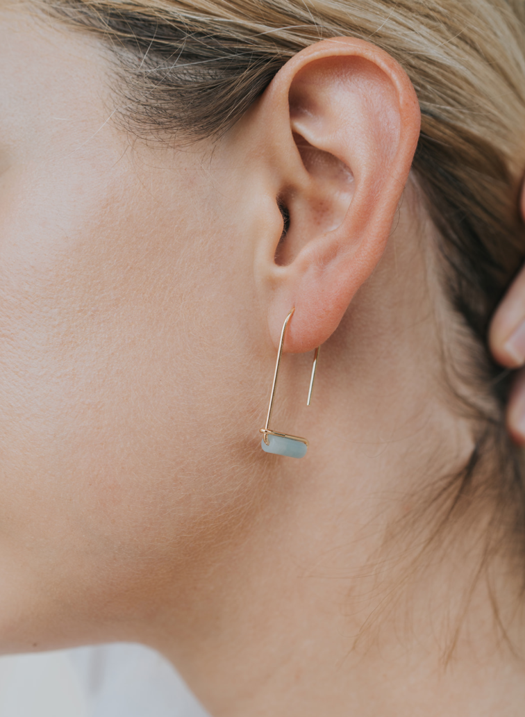 JaxKelly - Drop - Amazonite - Gold Earrings