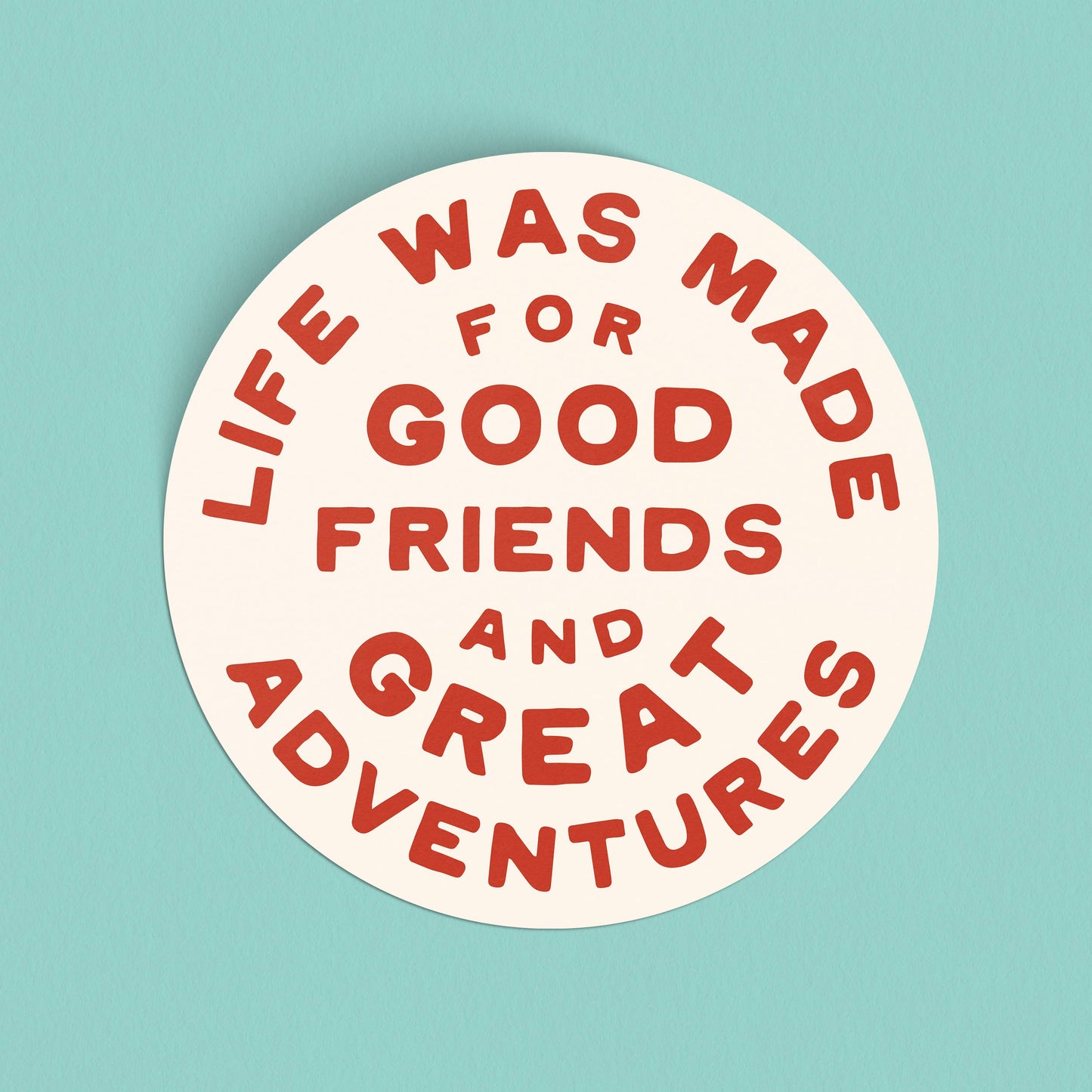 Endless August Supply Co. - Great Adventures Circle Vinyl Sticker - red