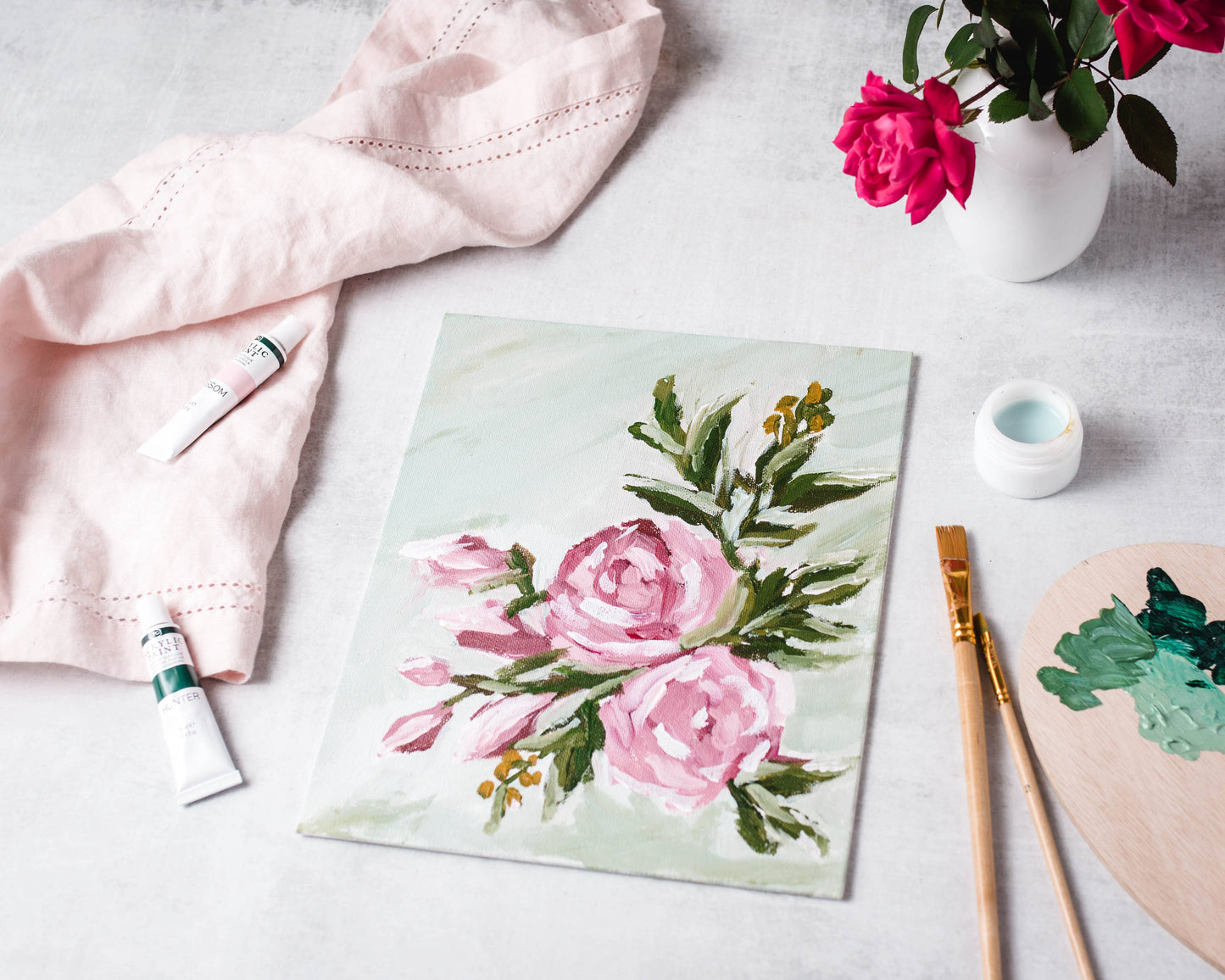 Cate Paper Co. - Abstract Roses painting kit, impressionist painting kit