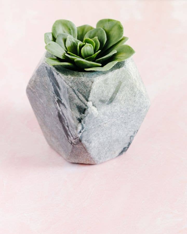 Acacia Creations - Geo Black Stone Planter