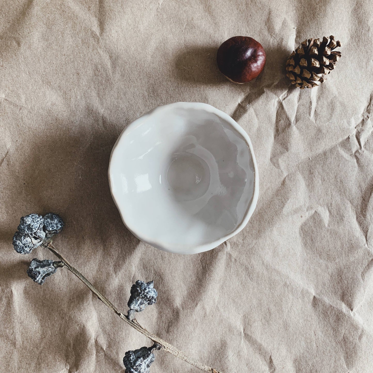 Innerspacism - Ceramic White Pinch Bowl