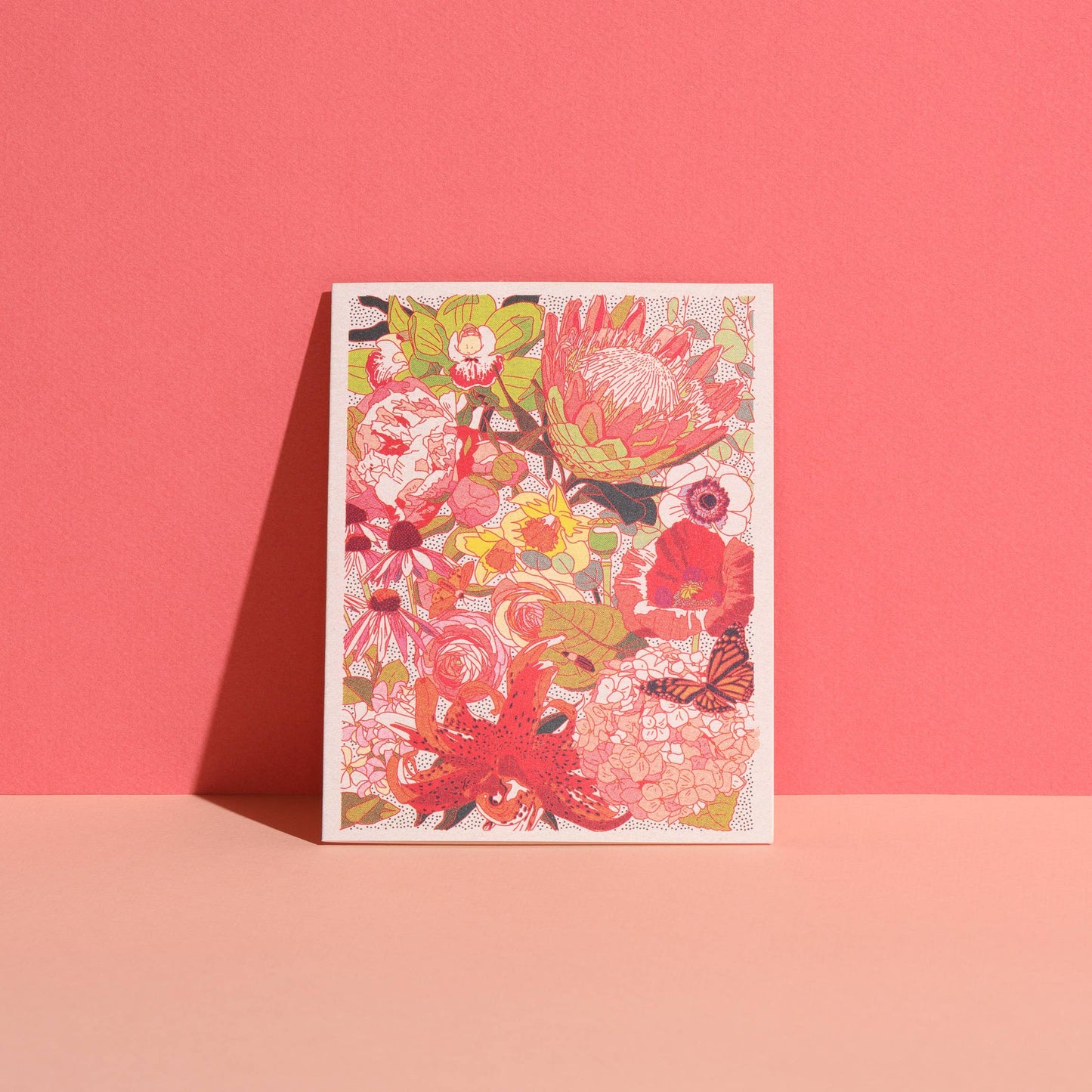 Red Cap Cards - Wild Florals greeting card: Boxed Set of 8