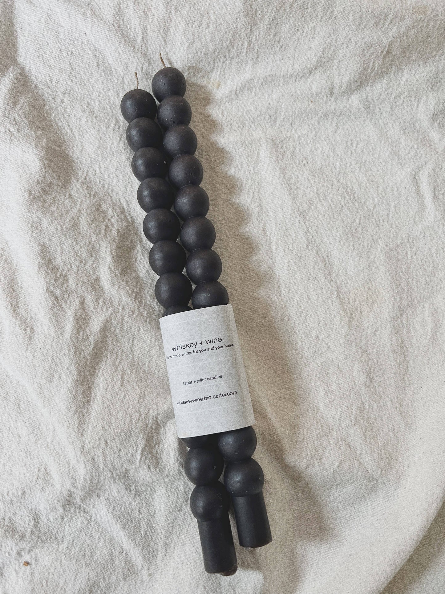 Whiskey + Wine - Bauble taper candle: Natural beeswax