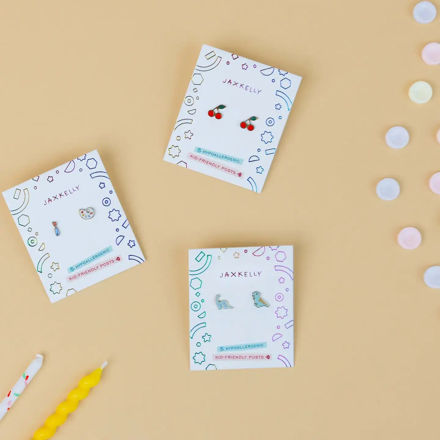 JaxKelly - Artist Palette Enamel Flat Back Earrings