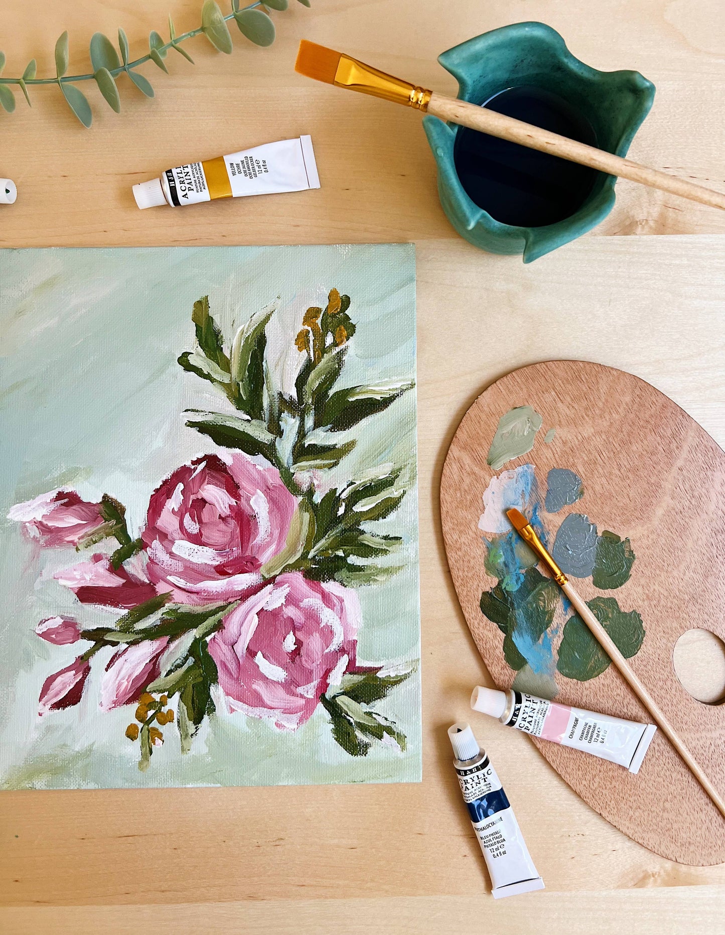 Cate Paper Co. - Abstract Roses painting kit, impressionist painting kit