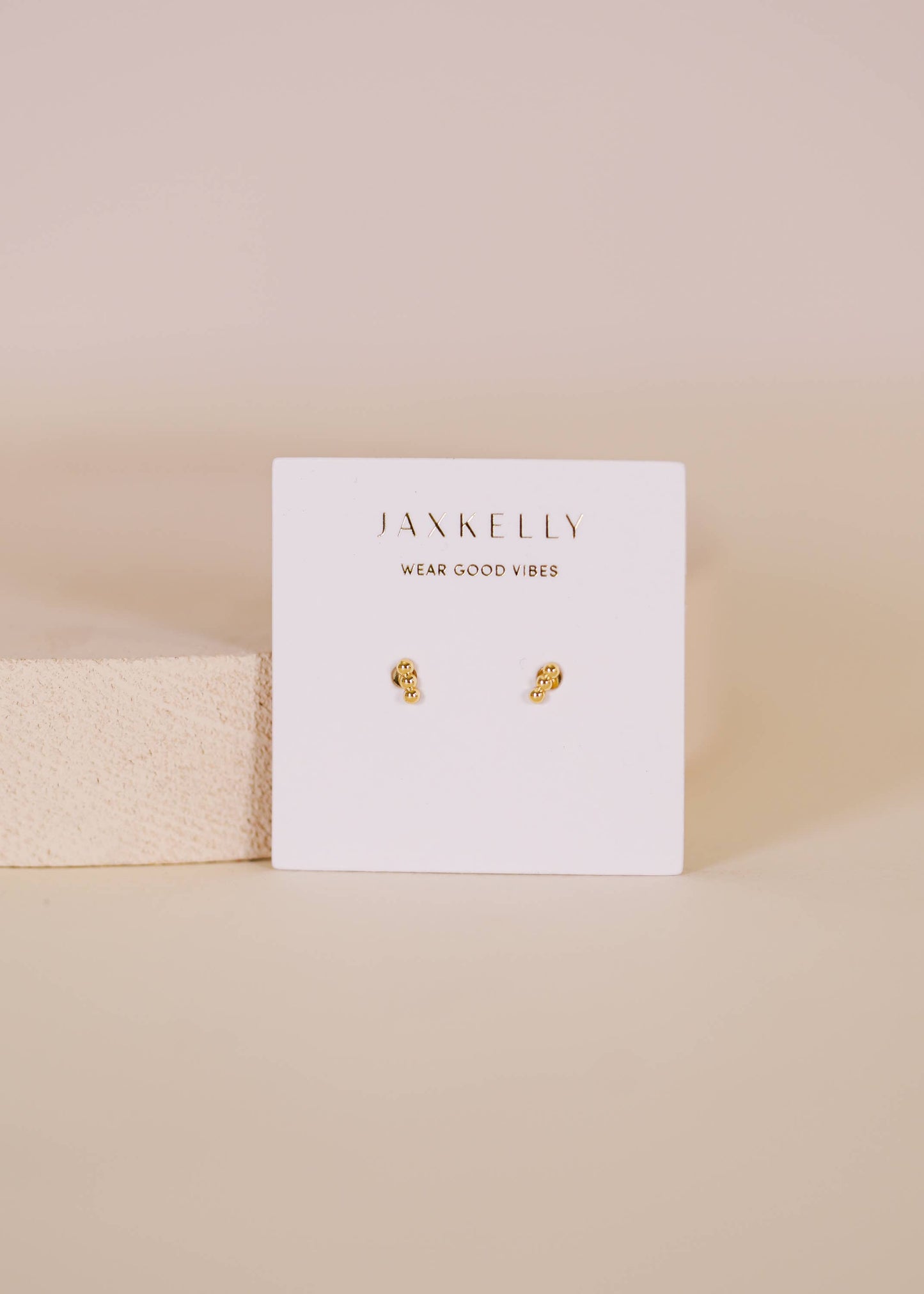 JaxKelly - Petite 3 Ball Gold Earrings