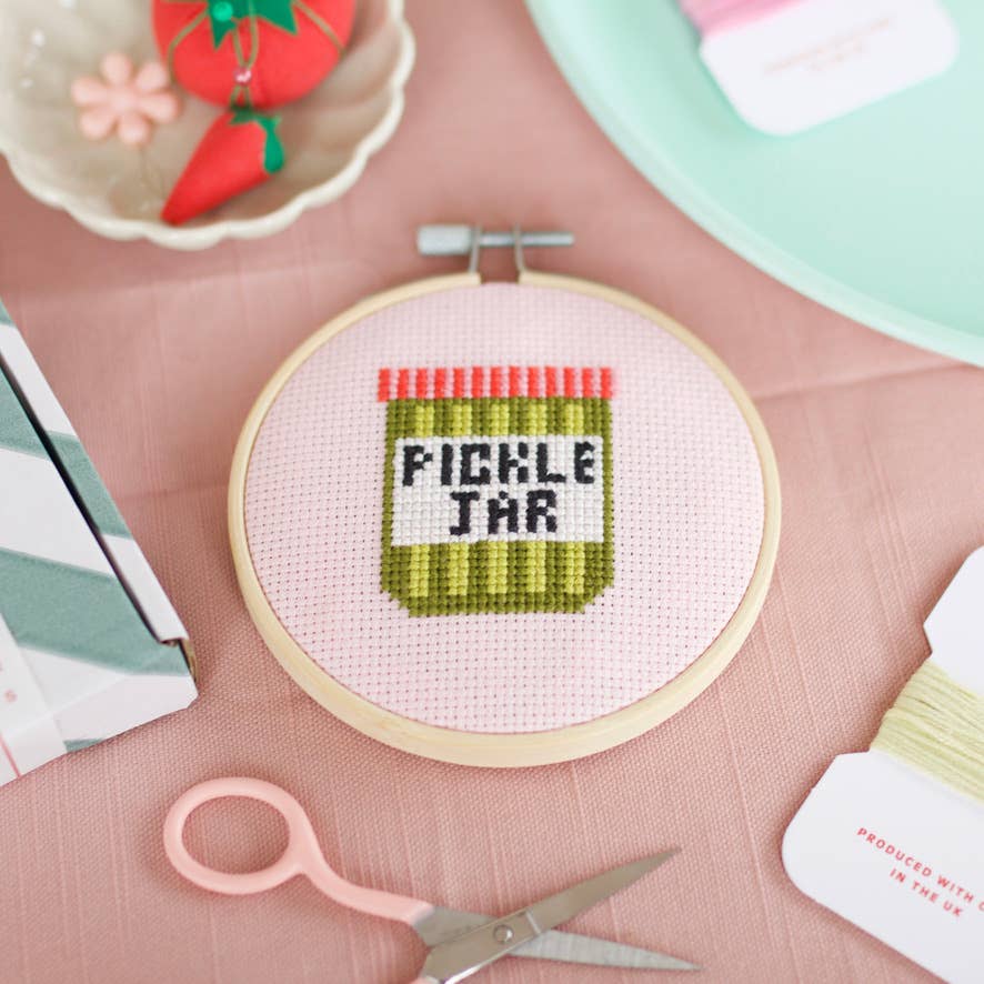Cotton Clara - Pickle Jar Cross Stitch Kit