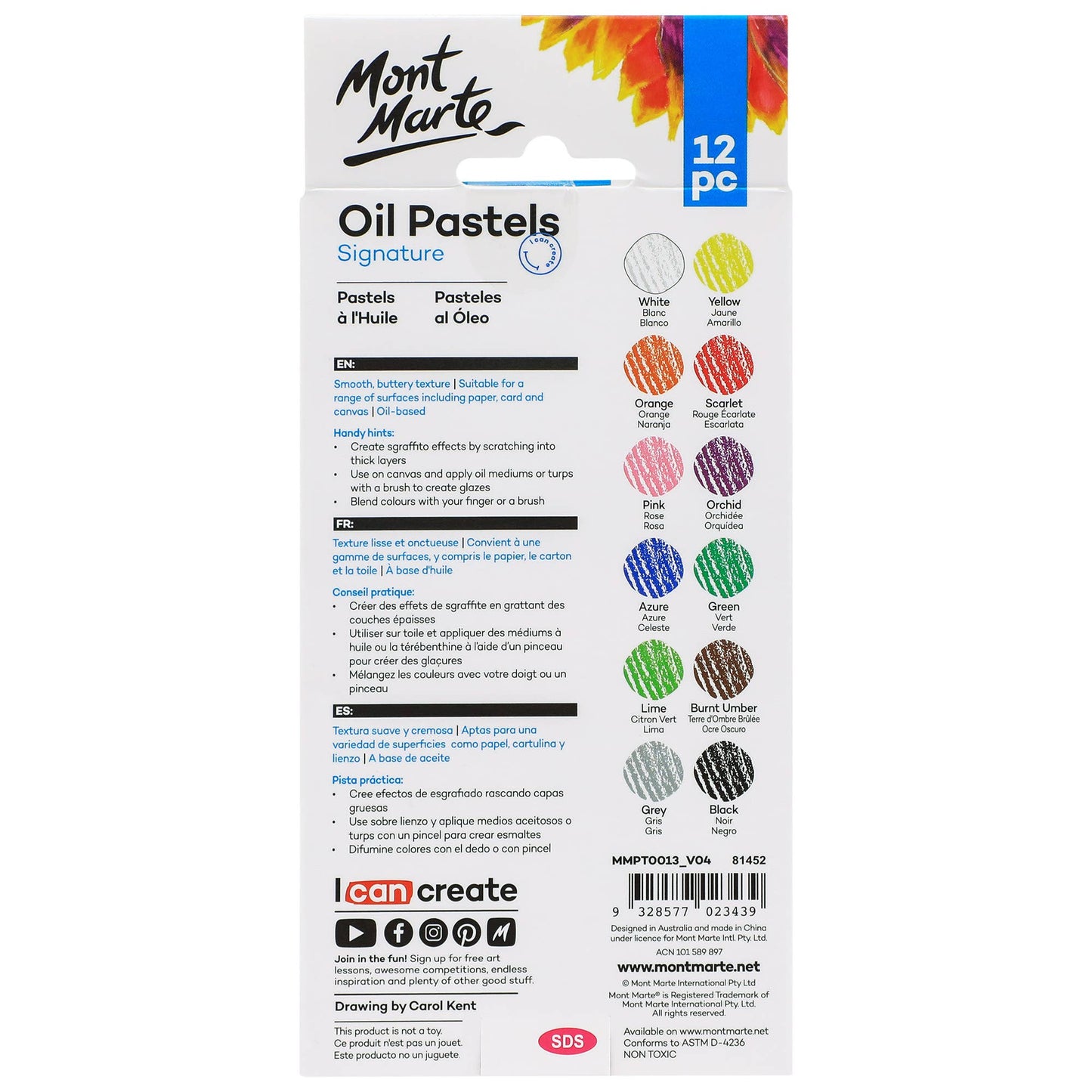 Mont Marte Usa, Inc. - Oil Pastels Signature 12pc