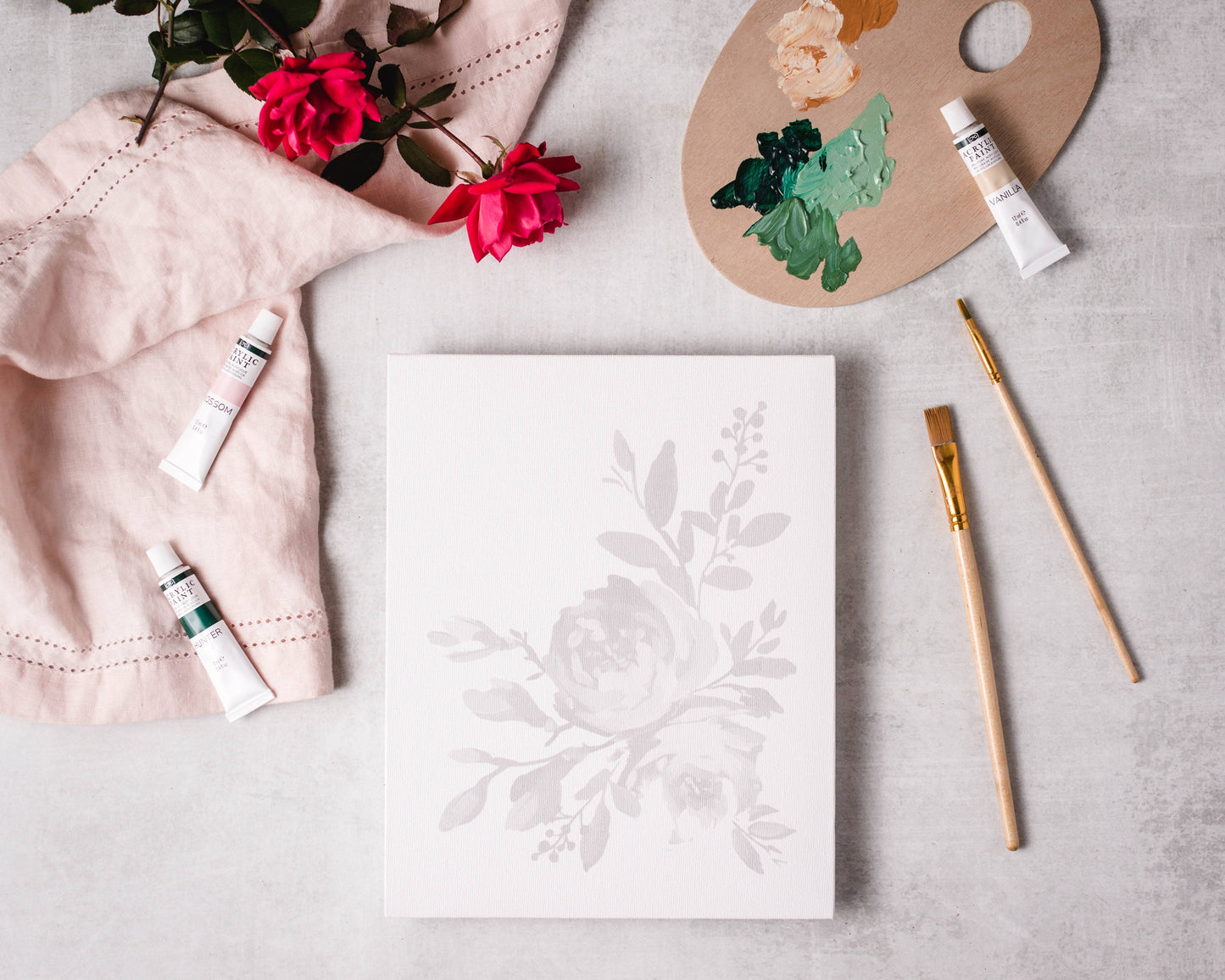 Cate Paper Co. - Abstract Roses painting kit, impressionist painting kit
