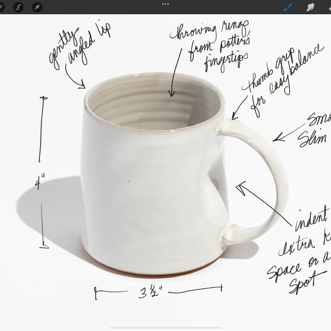 Gravesco Pottery - Smooth Handmade Pottery Mug | Minimalist Coffee Cup : Black