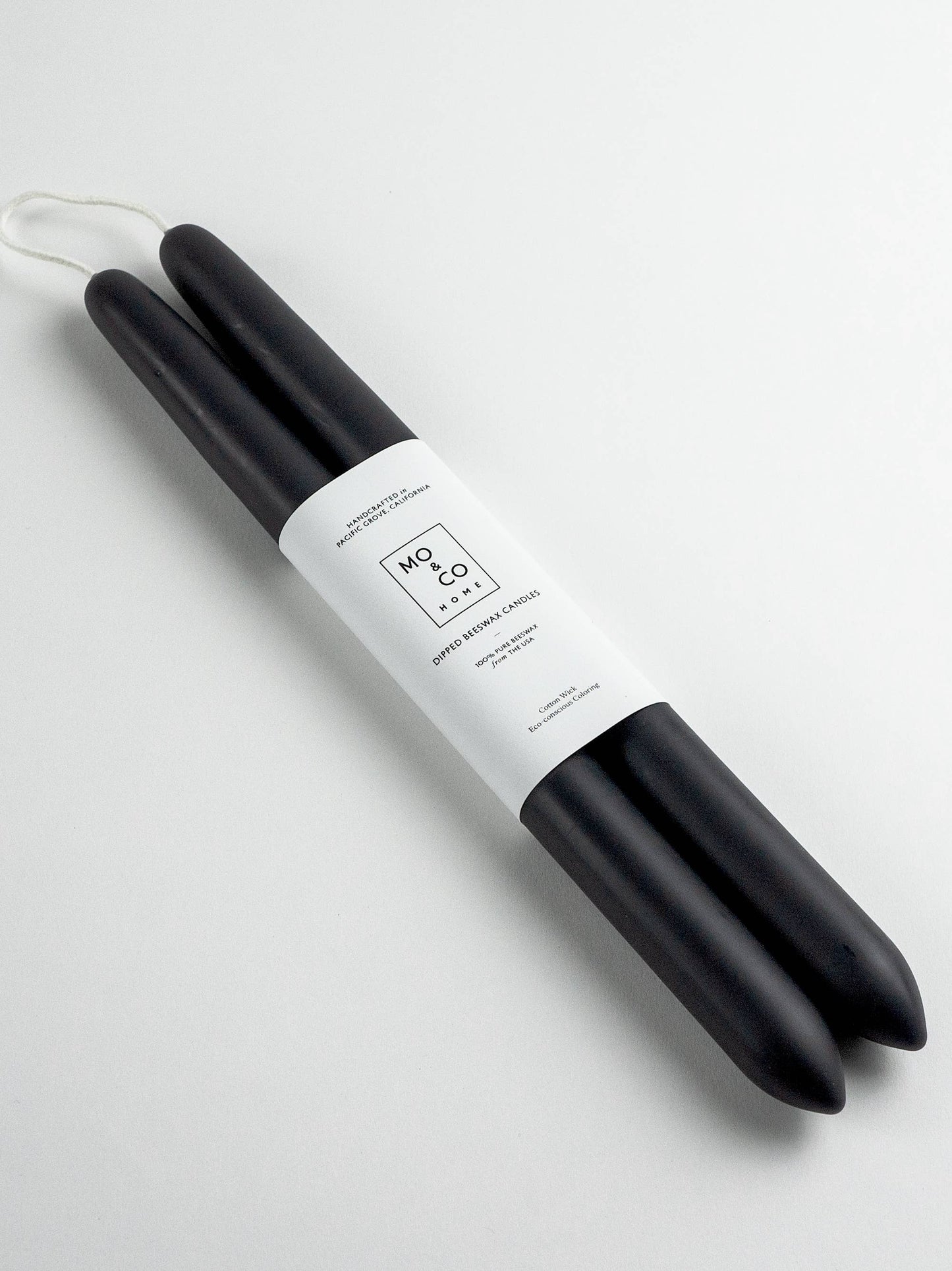 Mo&Co Home - 10" & 14" - 100% Beeswax Dipped Candles | Charcoal: 14 Inches