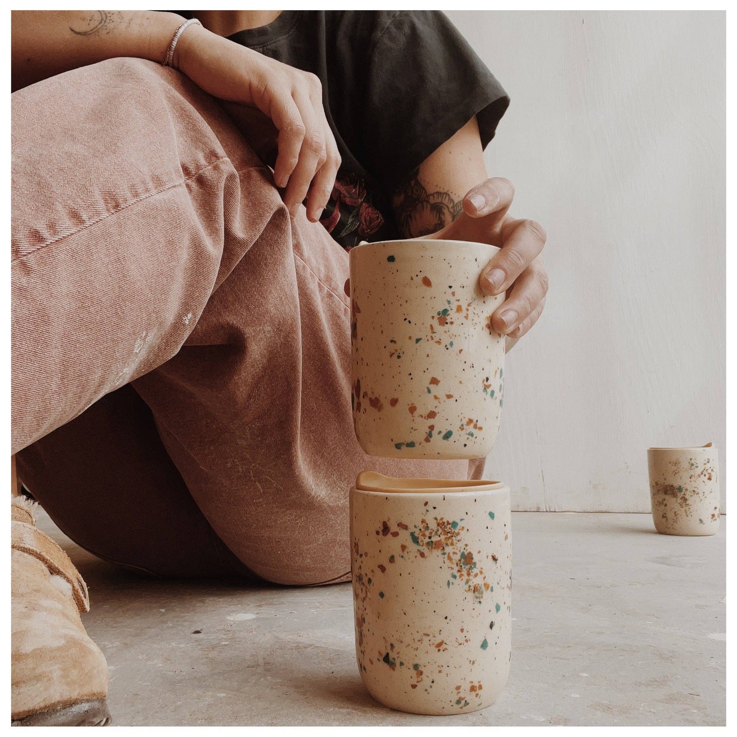 Good Hearted Woman - Confetti Commuter Cup: Light pink