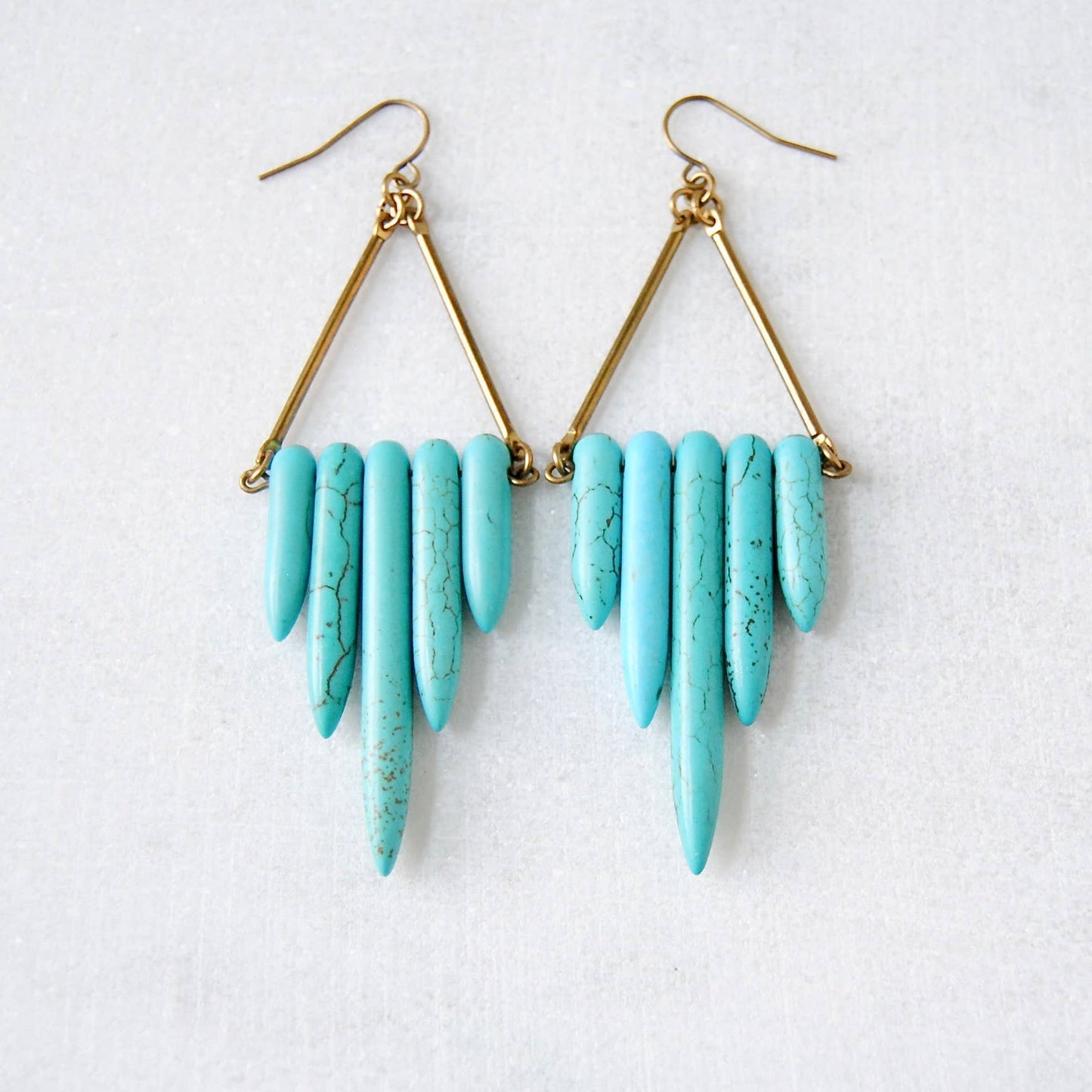 SPARKLEFARM - Turquoise Shield Earrings