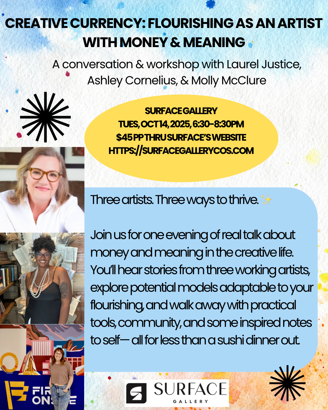 CANCELLED: Creative Currency: Flourishing as an Artist with Money & Meaning