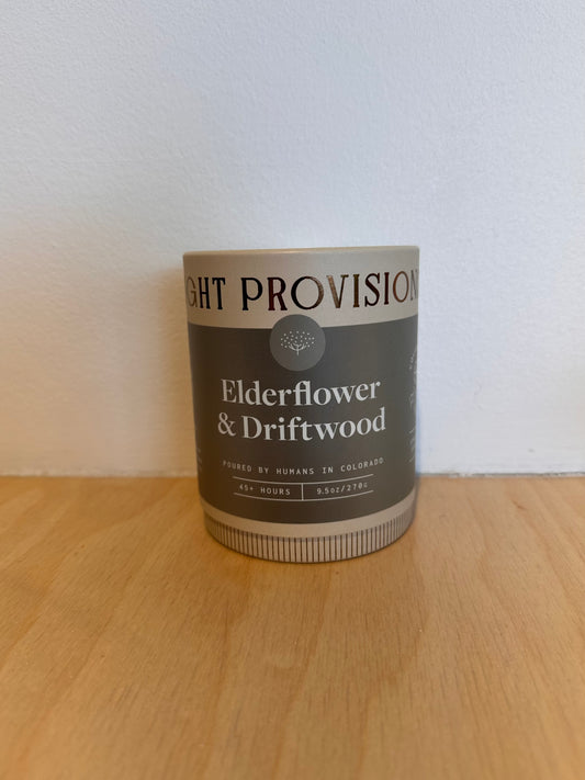 Elderflower & Driftwood Candle- 9.5 oz - Light Provisions