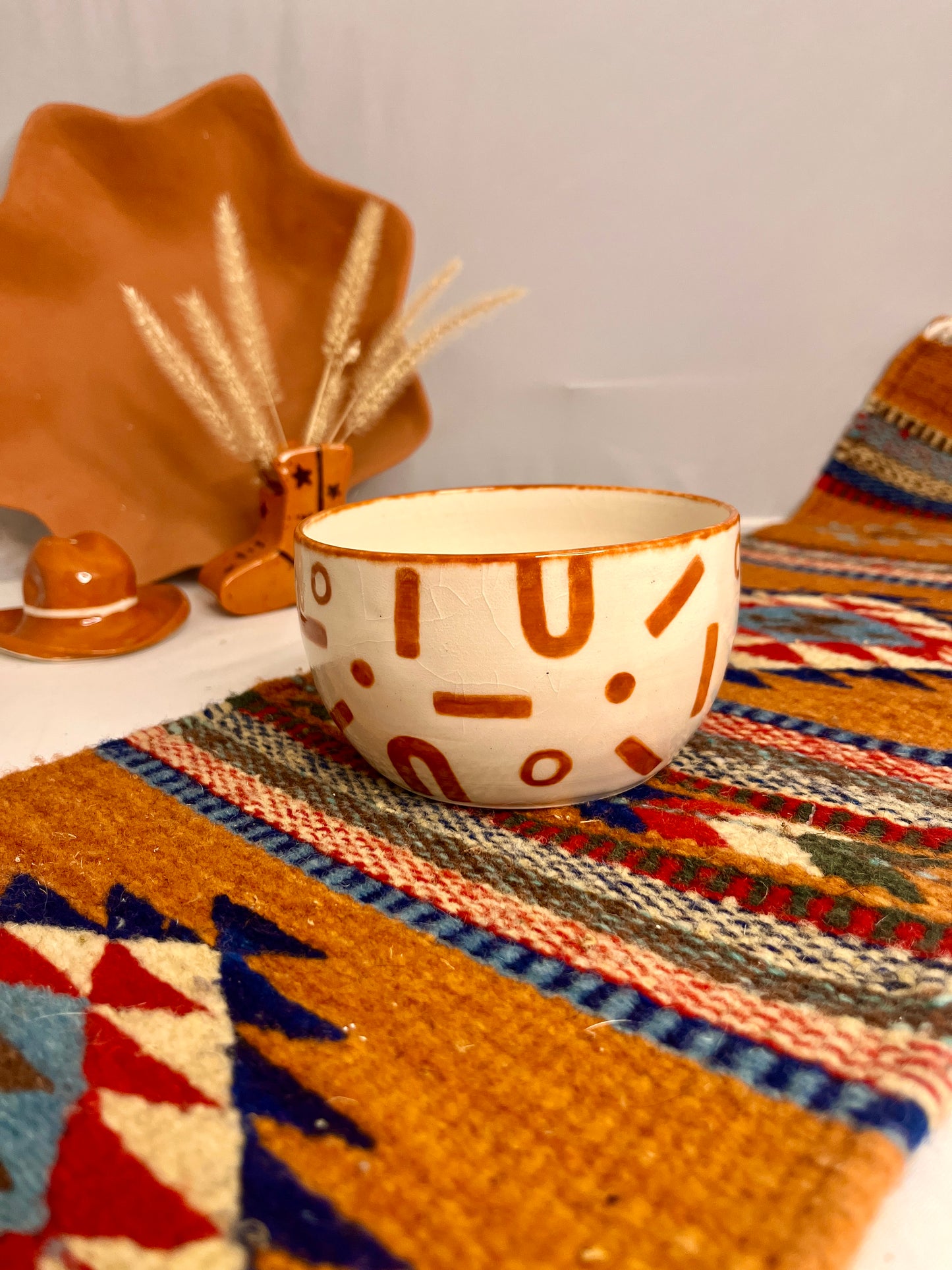 Toots Ceramics - Porcelain bowl, abstract brands 14 oz