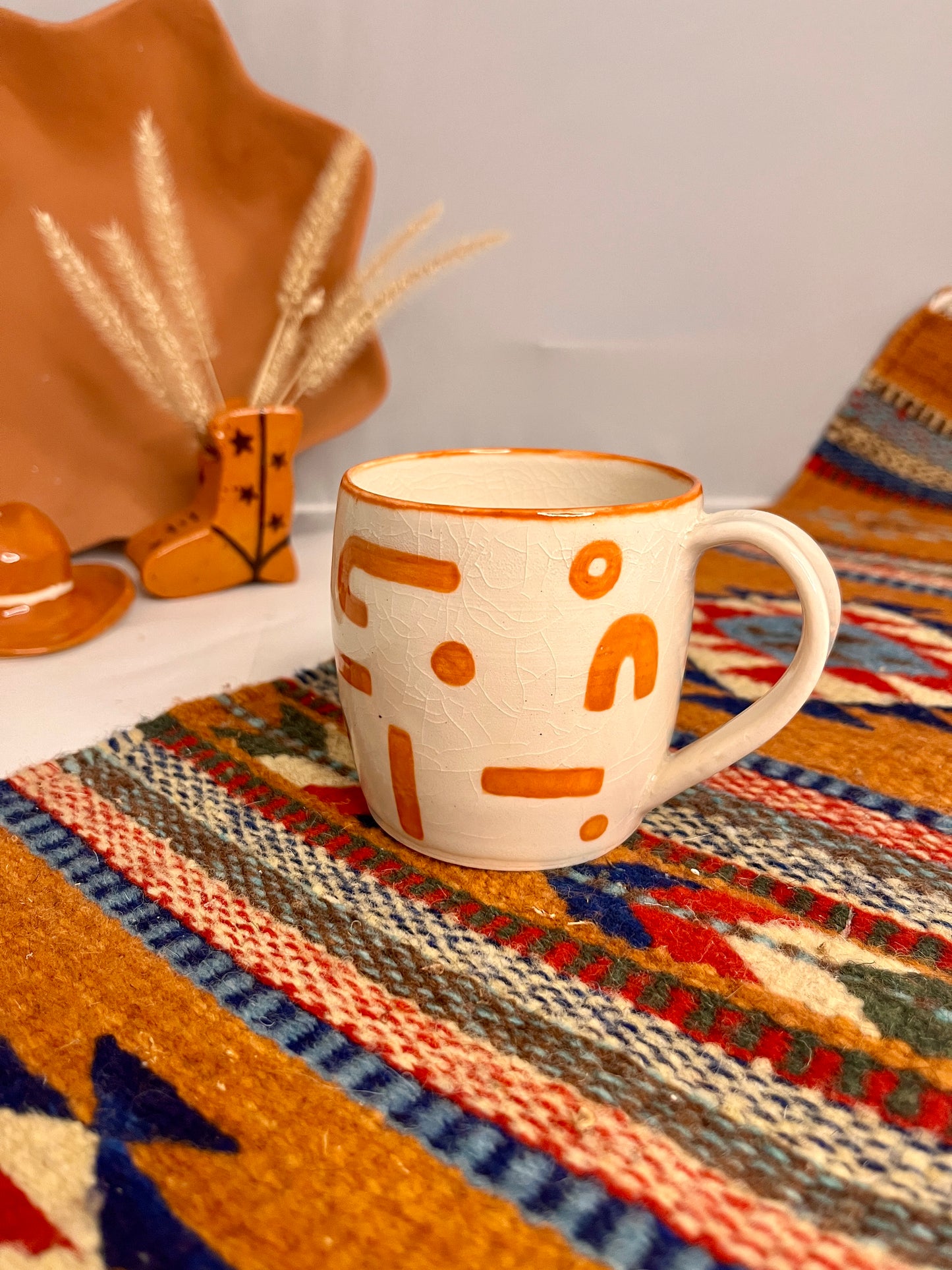 Toots Ceramics - Porcelain mug, Abstract Brands 10 oz