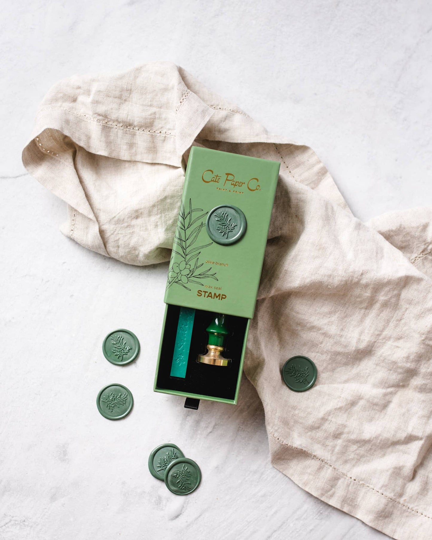 Cate Paper Co. - Wax seal stamp and wax stick set: Poppy
