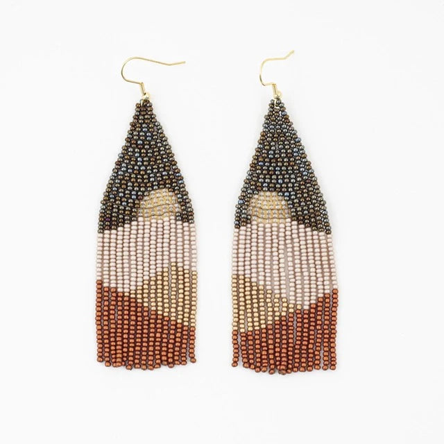 Altiplano - Vista Beaded Fringe Earring (Brown Iris)