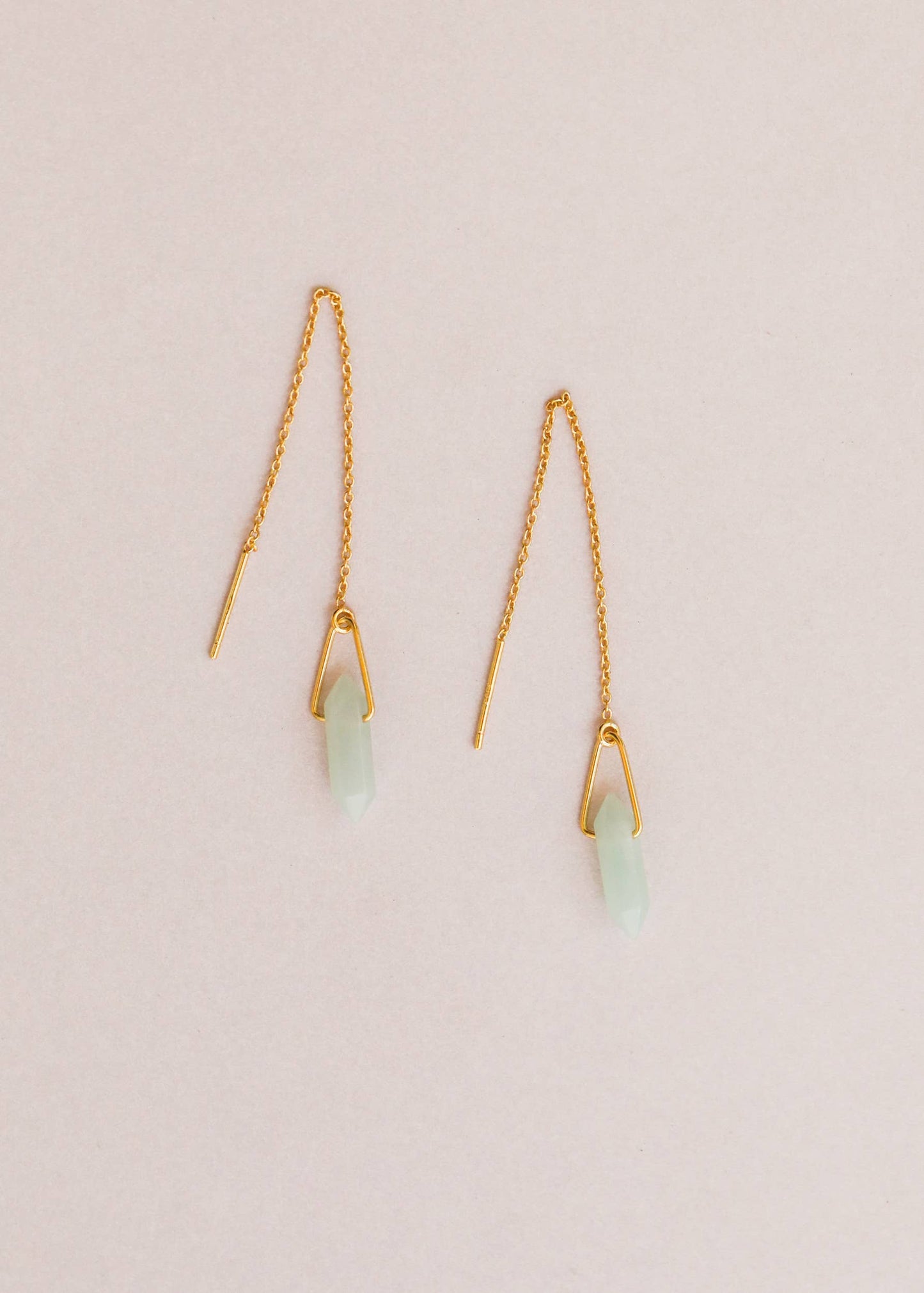 JaxKelly - Threader - Amazonite - Gold Earrings