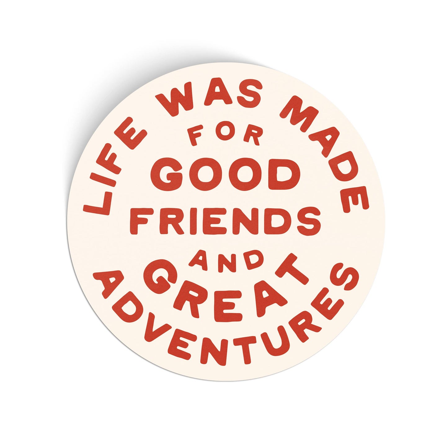 Endless August Supply Co. - Great Adventures Circle Vinyl Sticker - red