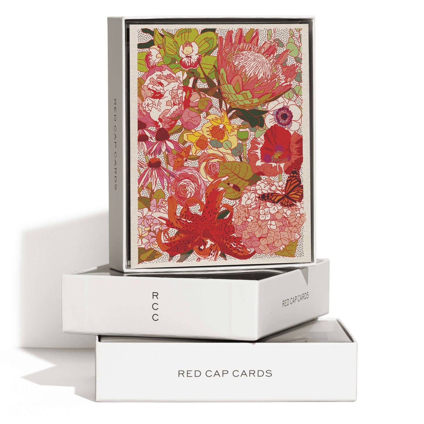 Red Cap Cards - Wild Florals greeting card: Boxed Set of 8