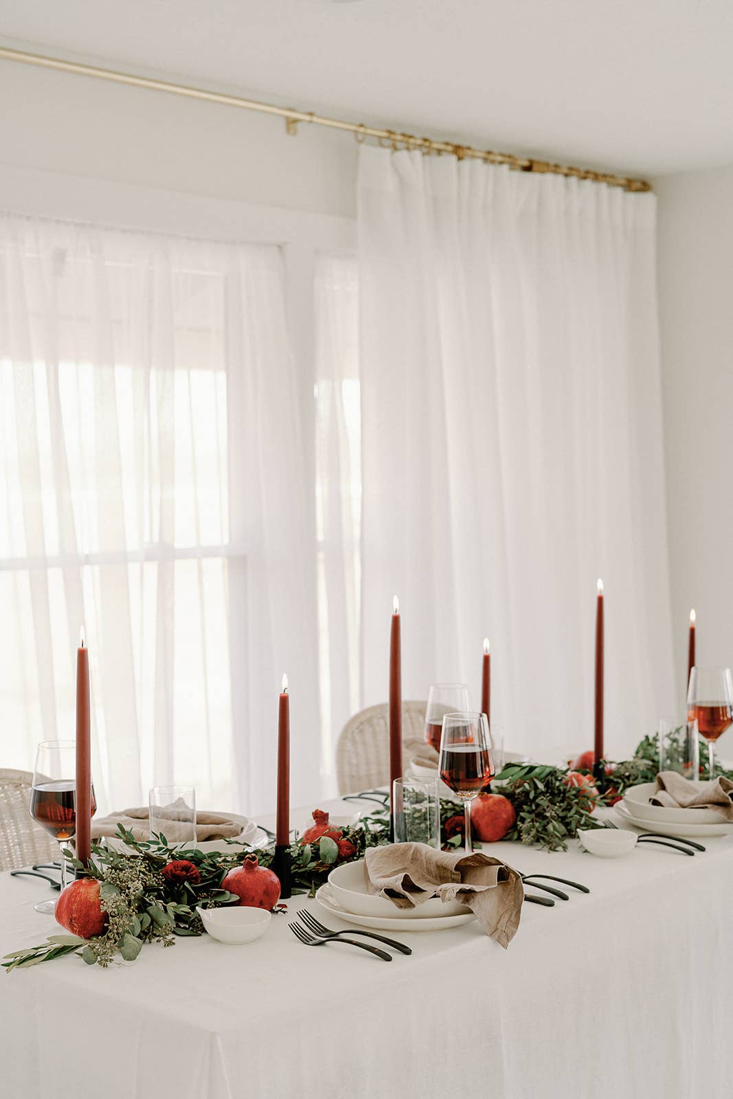 Mo&Co Home - Burgundy | Dipped Beeswax Taper Candles | All Natural: 10 Inches