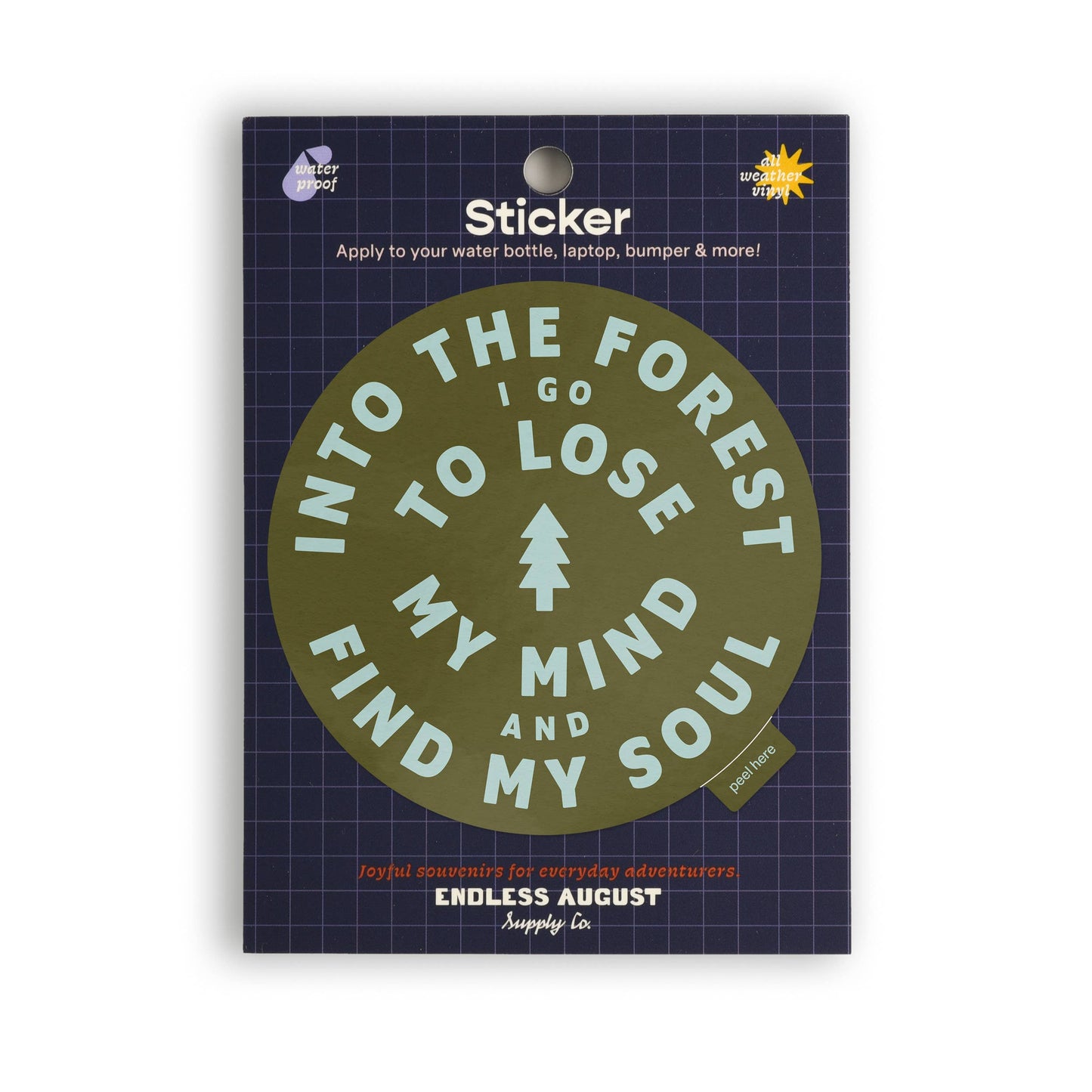 Endless August Supply Co. - Into The Forest Large Vinyl Sticker - moss: Sticker Only
