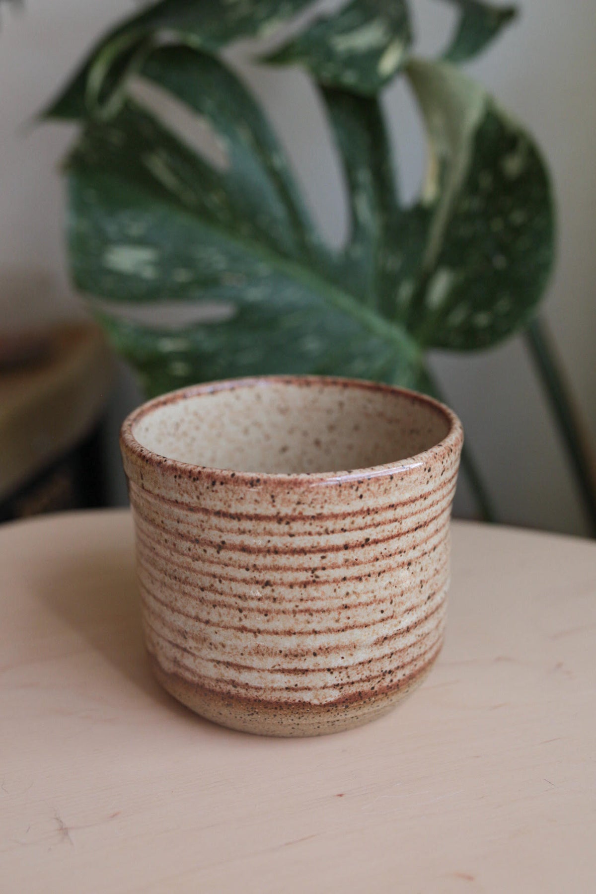 Chlorophyll and Clay - Large Grooved Ceramic Cup