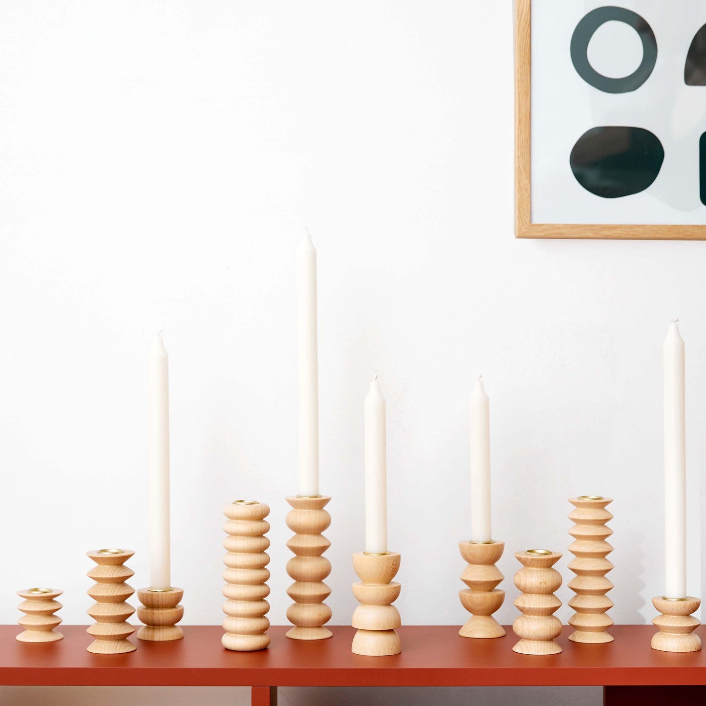 Totem Wooden Candle Holder - Short No. 4