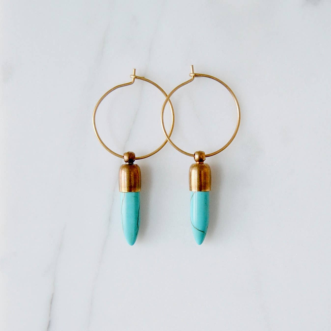 SPARKLEFARM - Small Howlite Hoop Earrings