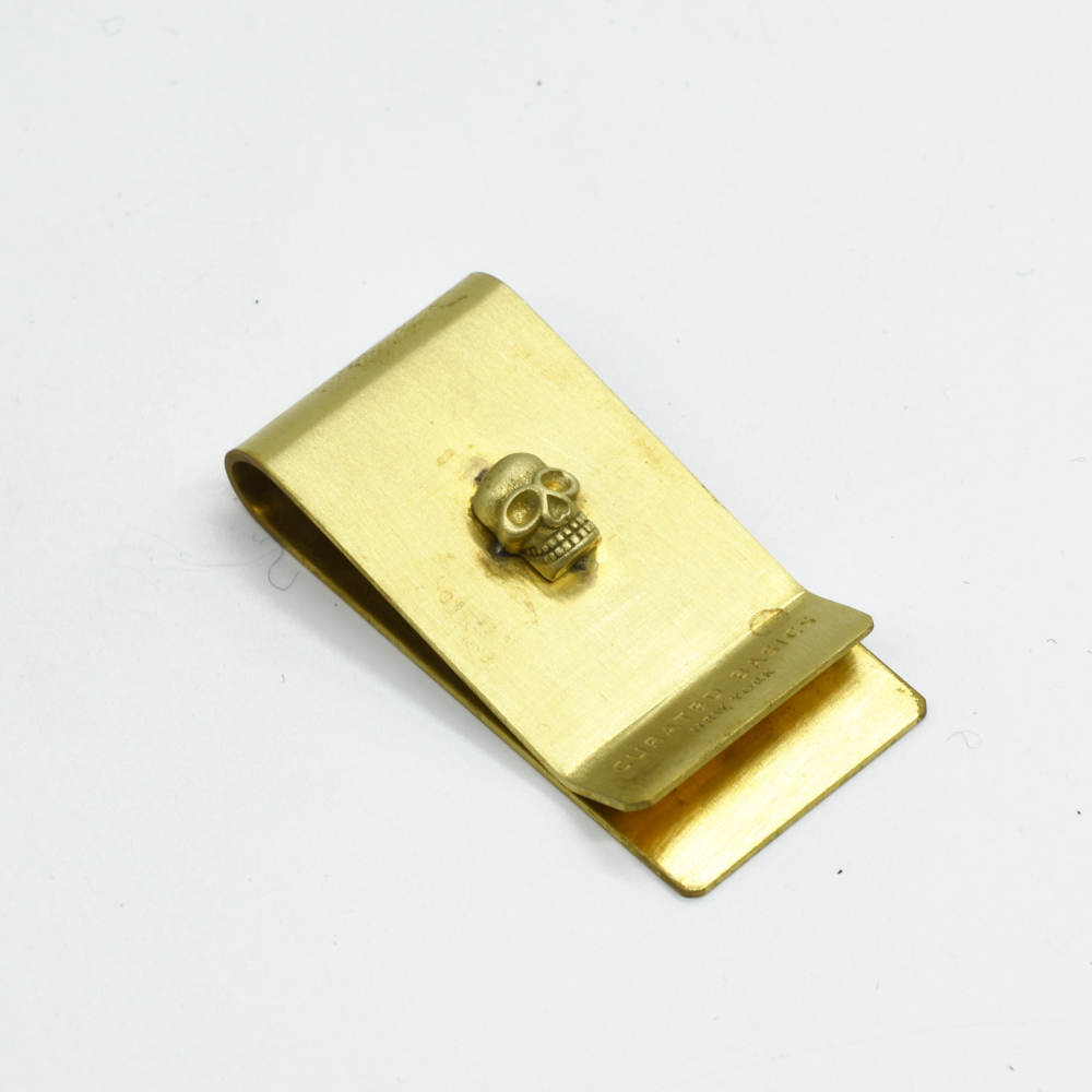 Curated Basics - Skull brass money clip