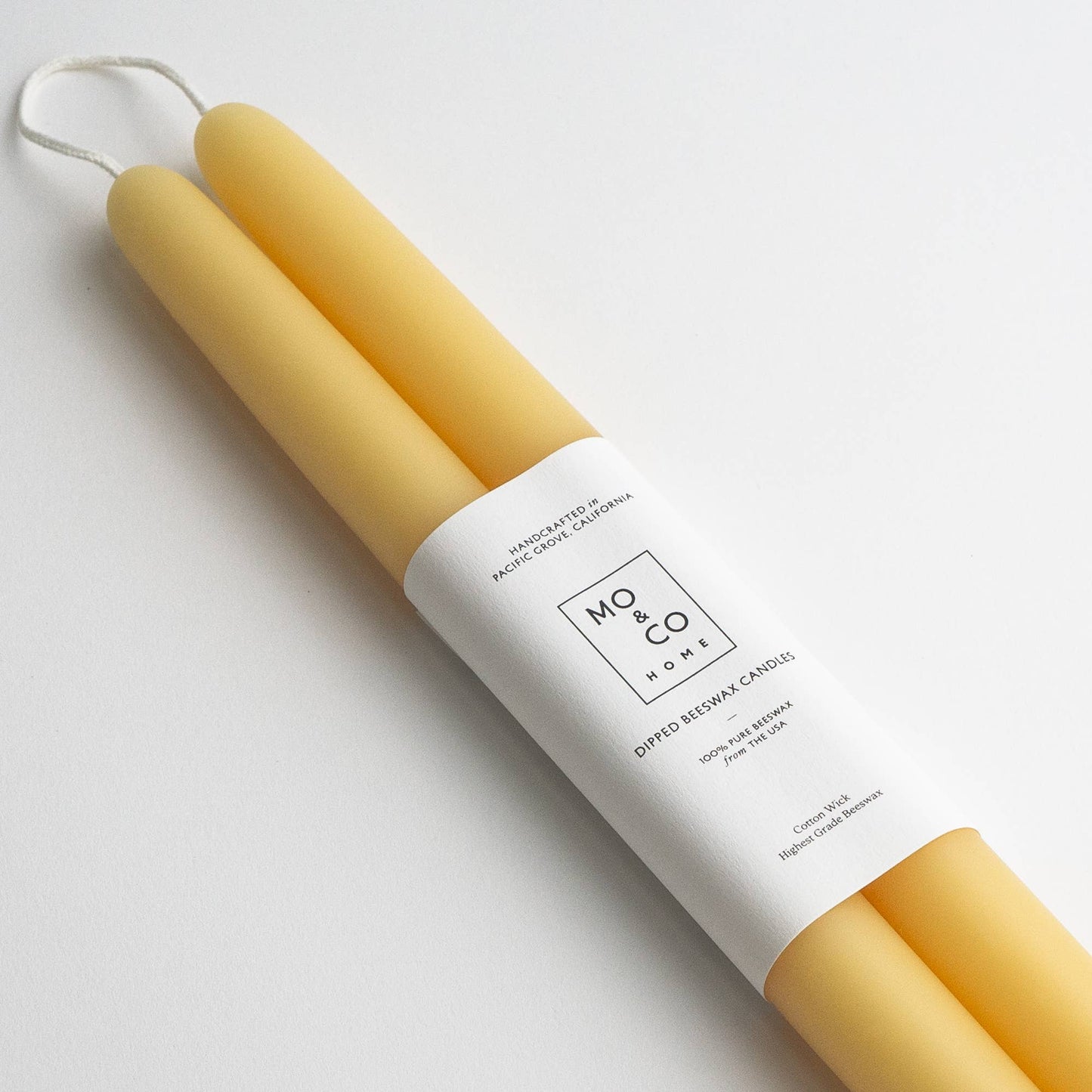 Mo&Co Home - 10" 100% Beeswax Dipped Candles | Natural Gold