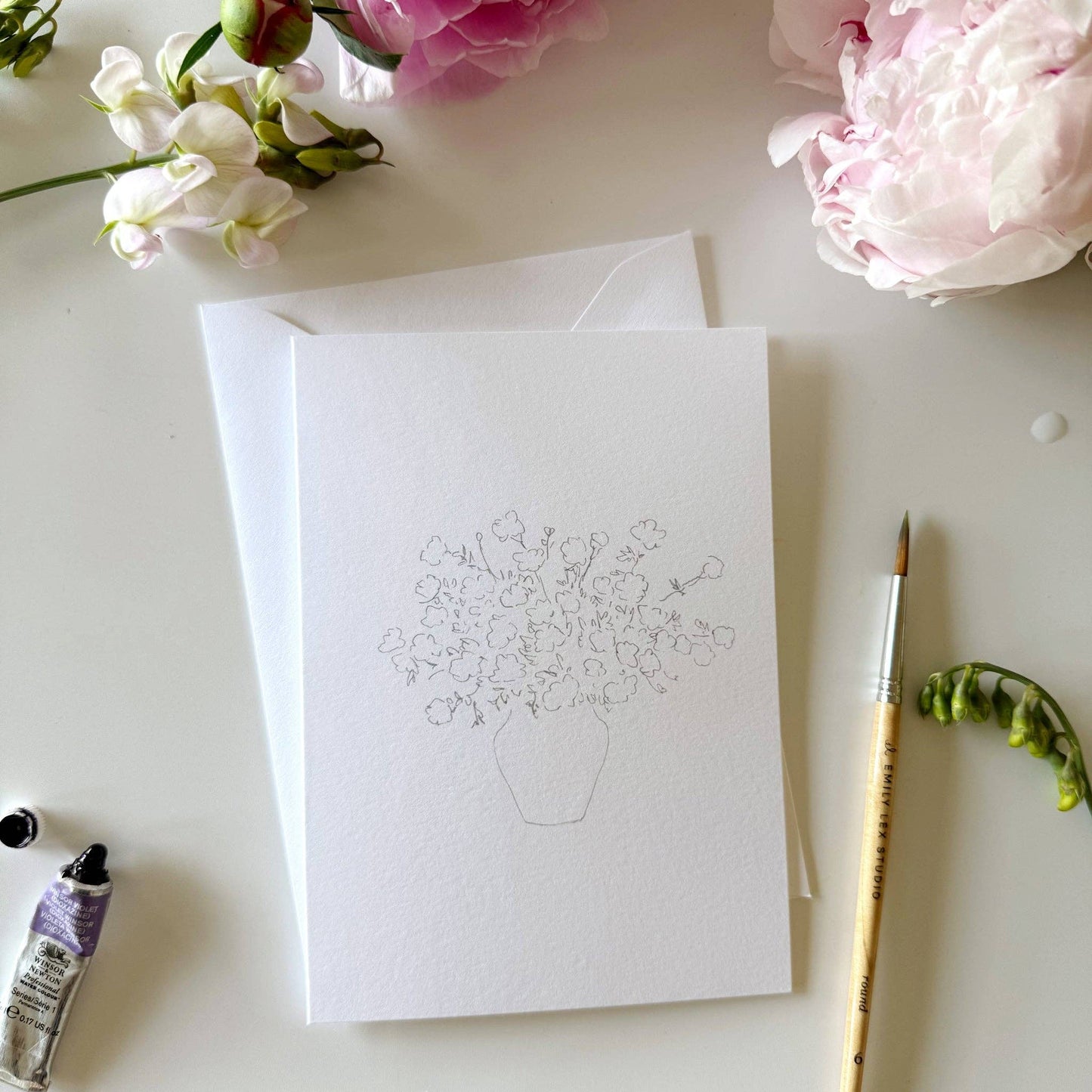 emily lex studio - Bouquets paintable notecards